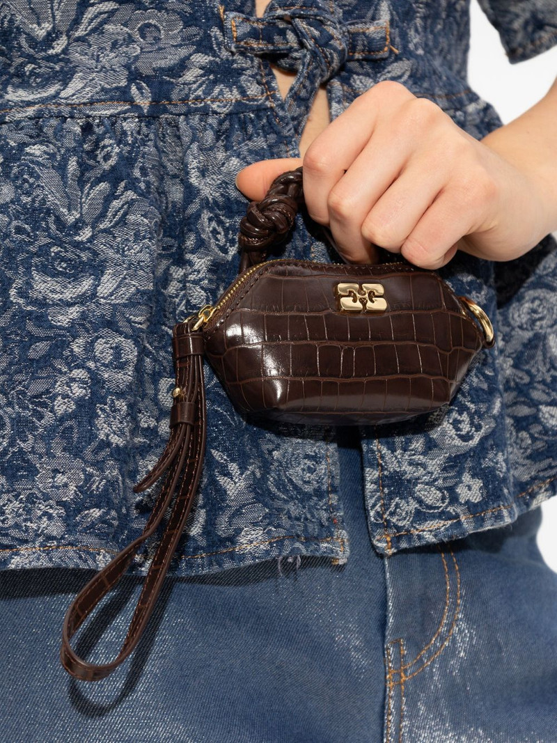 GANNI mini crocodile-embossed tote bag outlook