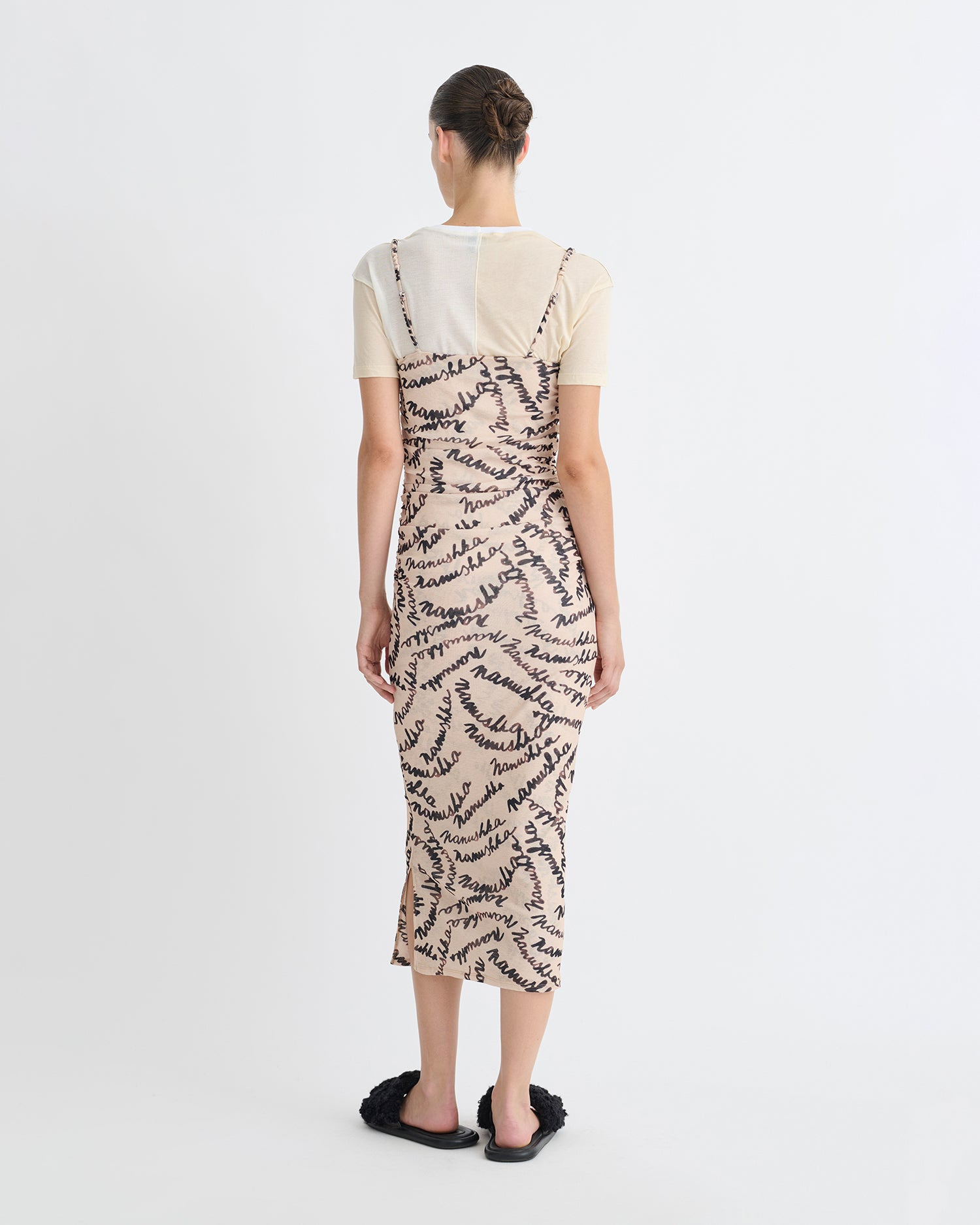 Printed Mesh Jersey Midi Dress - 3