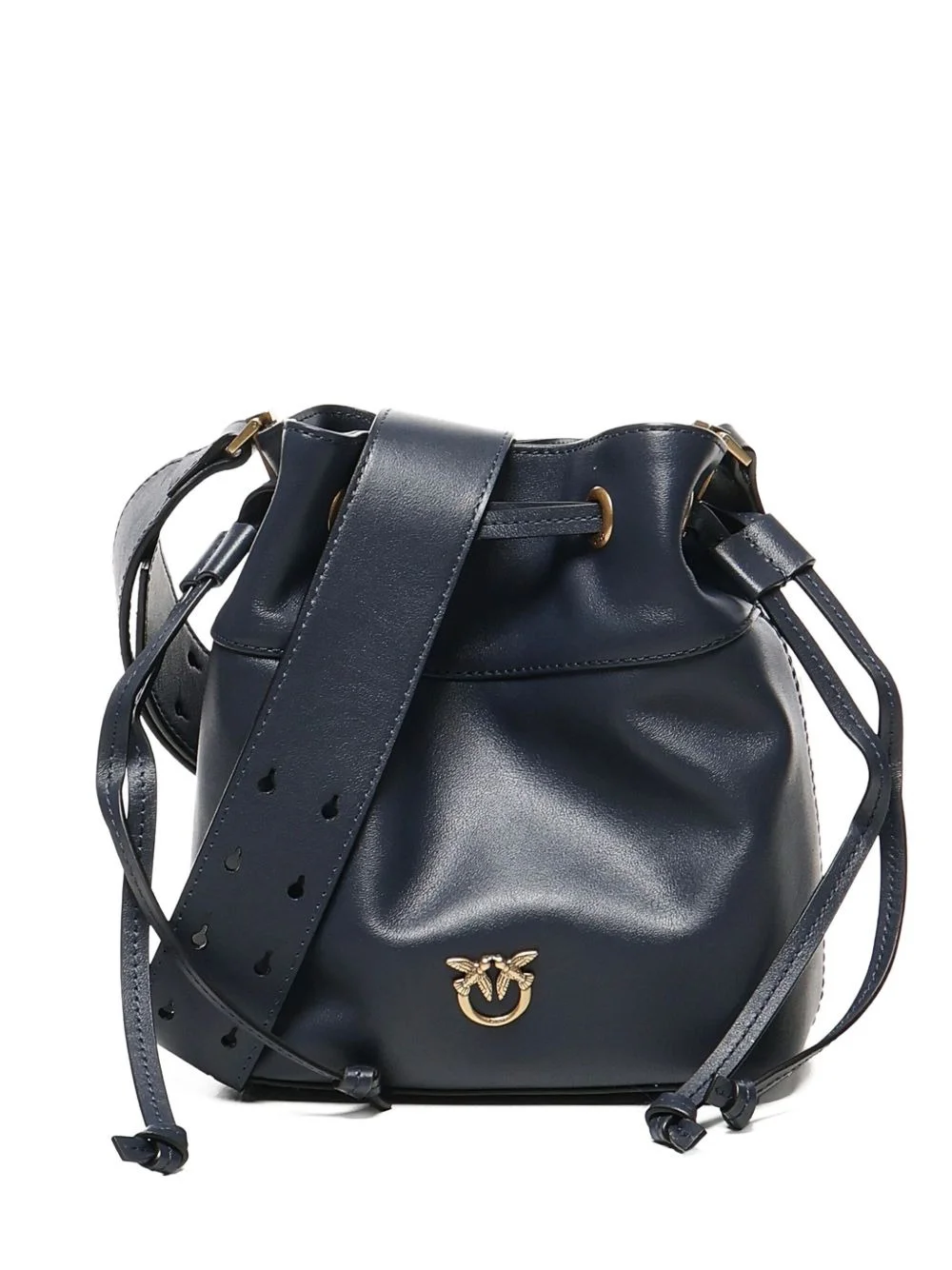 mini drawstring leather bucket bag - 1