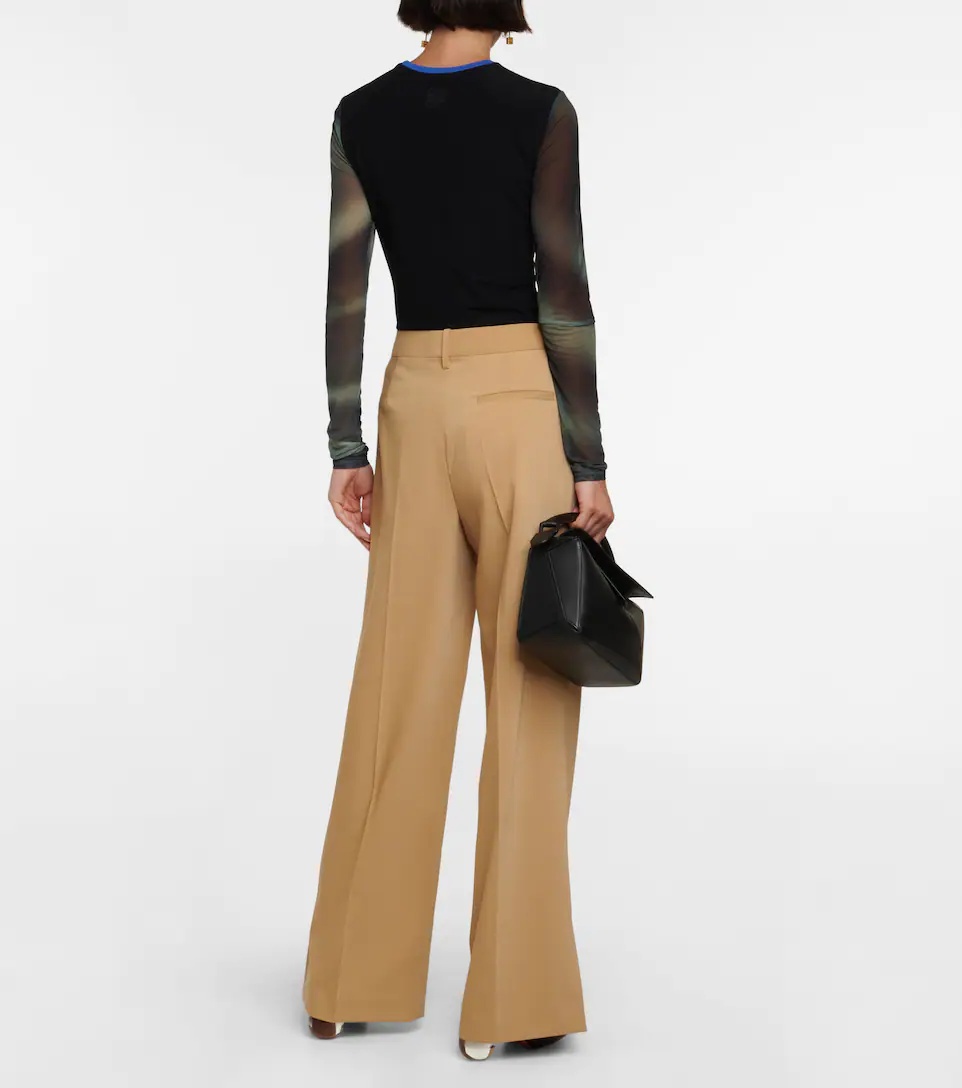 Mid-rise wool-blend pants - 5