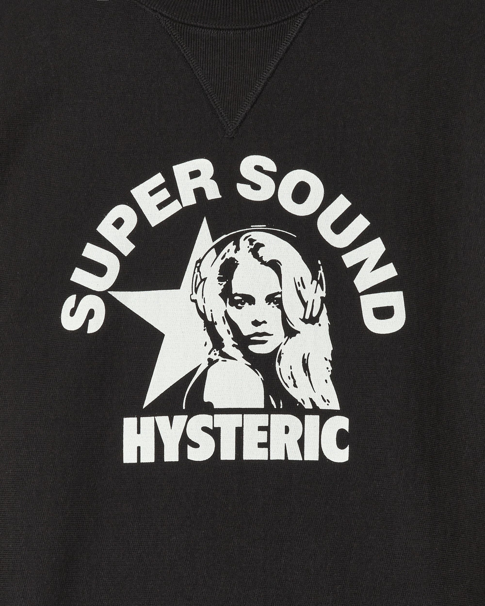 Hysteric Glamour Super Sound Crewneck Sweatshirt Black | REVERSIBLE