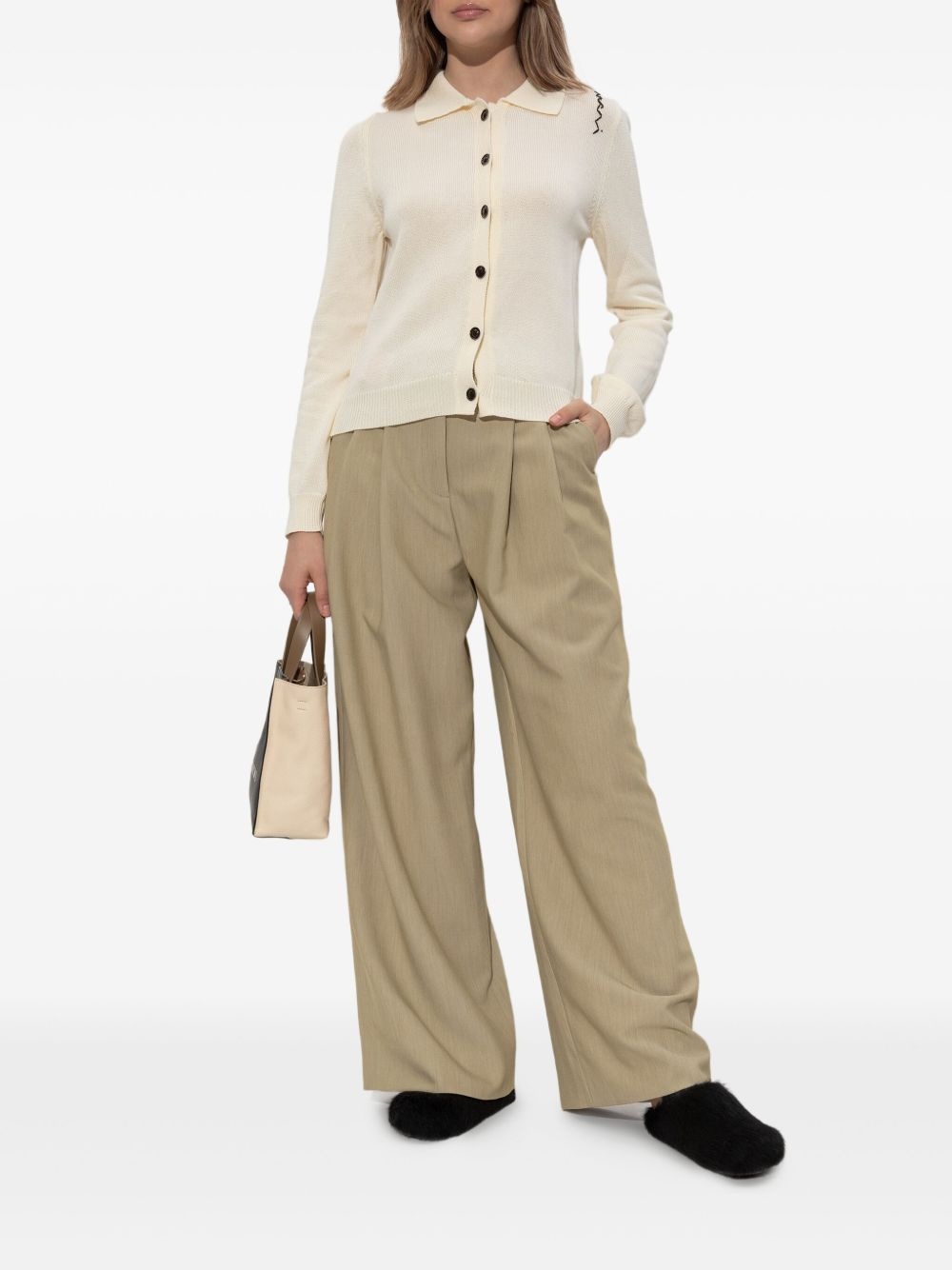 logo-embroidered cardigan - 2