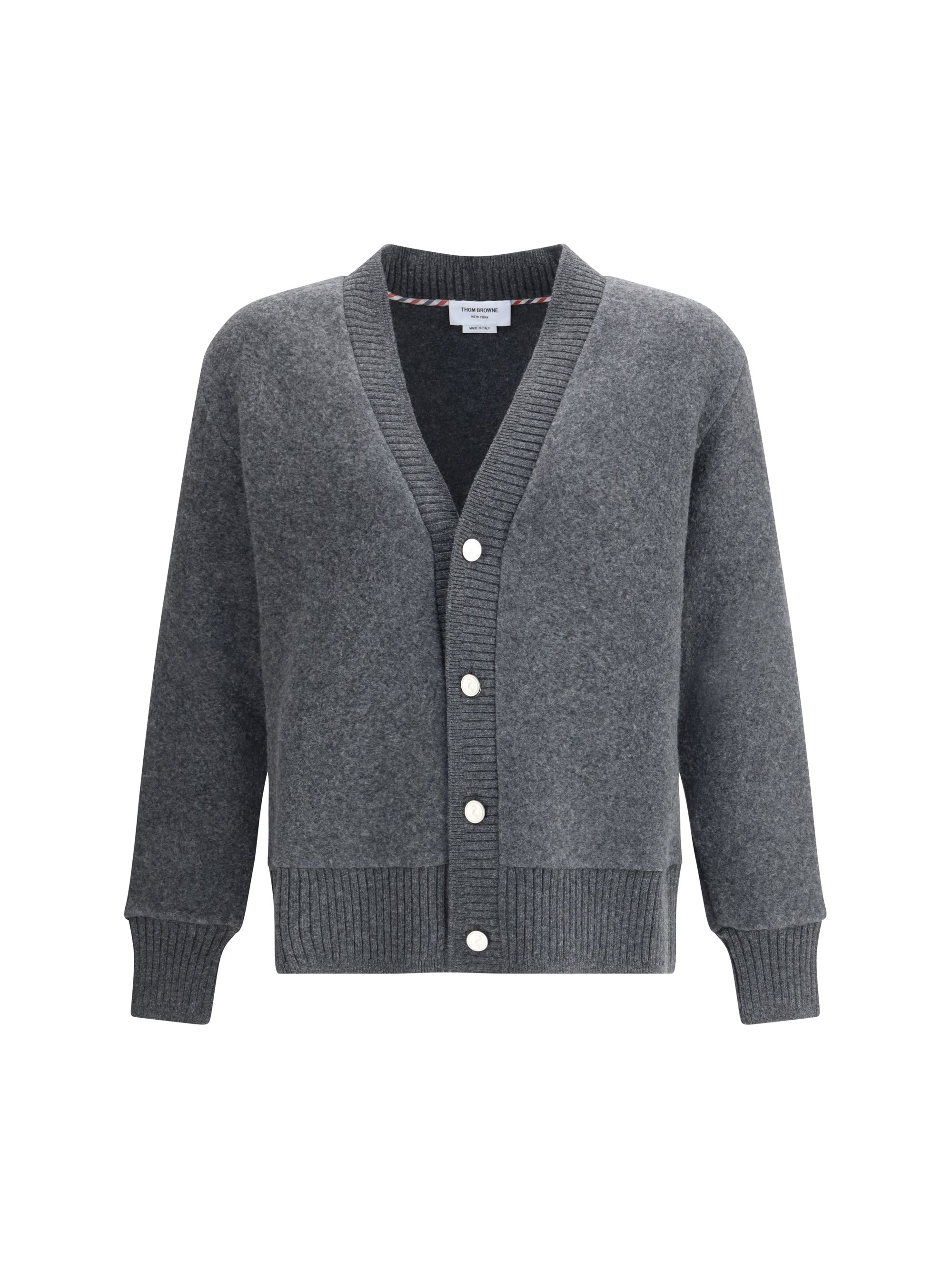 Thom Browne Men Oversized V Neck Cardigan In Wool Fleece - 1