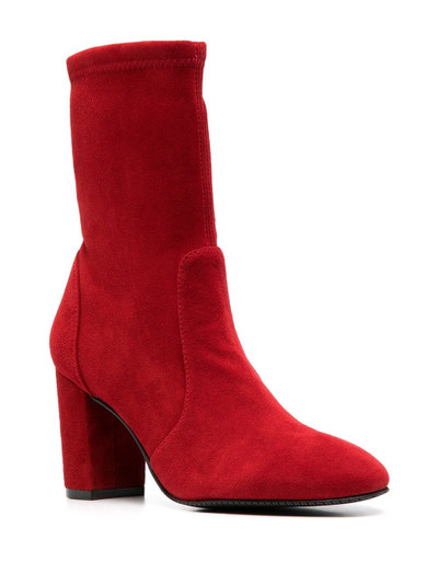 Stuart Weitzman red suede sock boots outlook