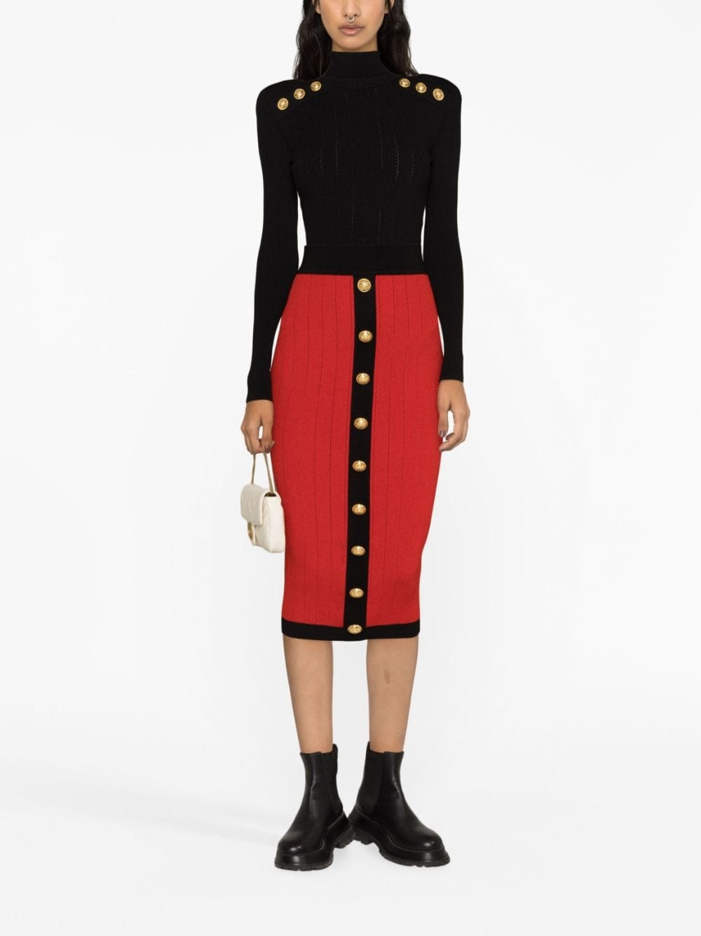 buttoned knit midi skirt - 2