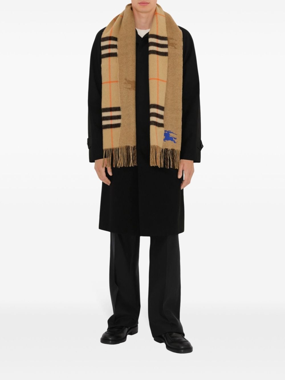reversible check cashmere scarf - 4