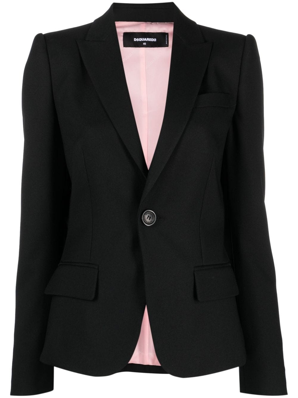 single-breasted long-sleeve blazer - 1