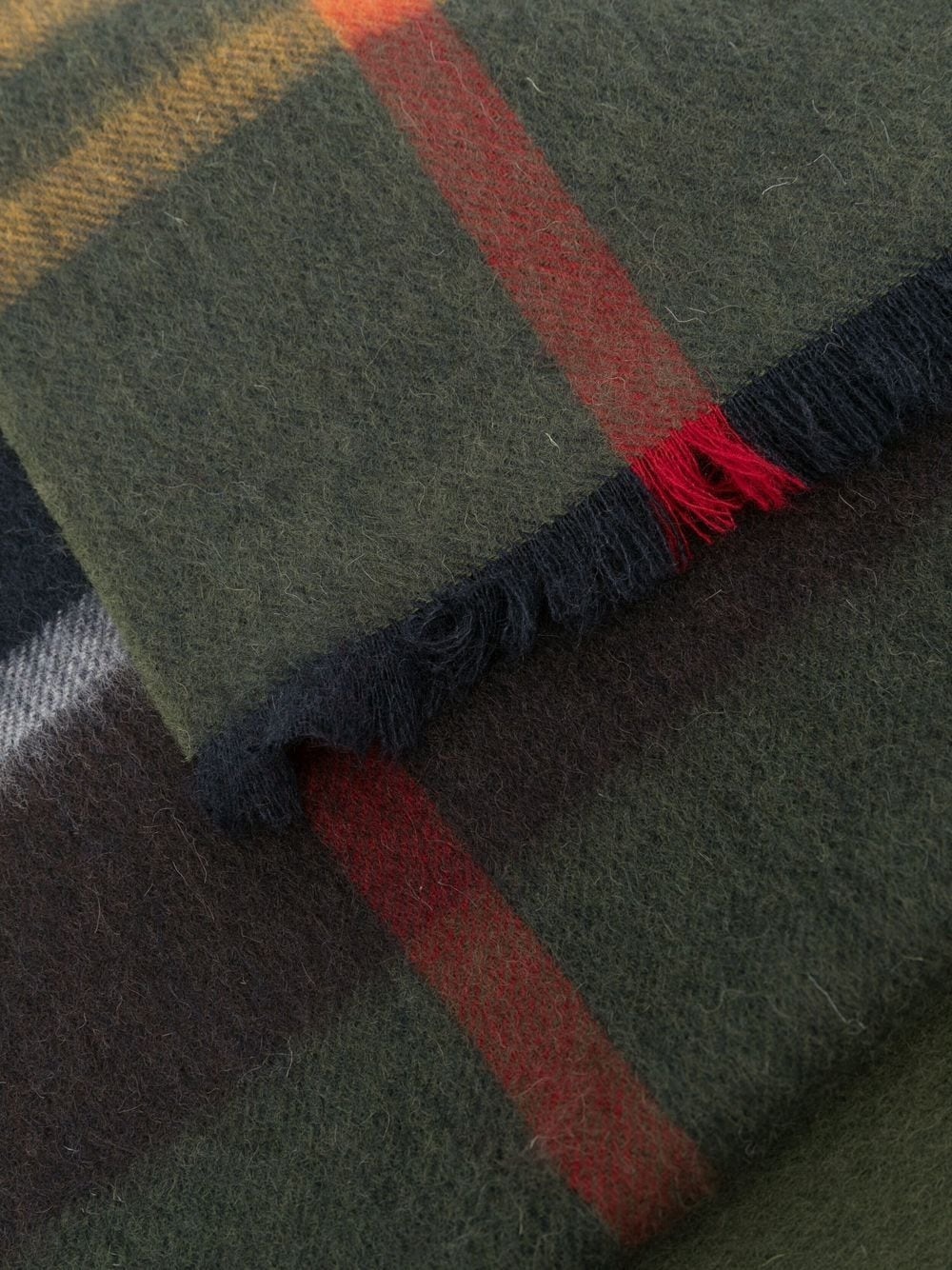 tartan-pattern wool scarf - 2