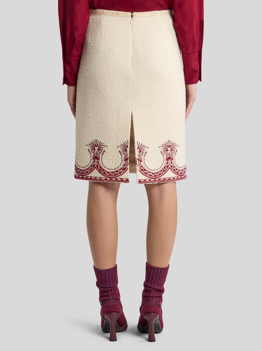 WOOL BOUCLÉ PENCIL SKIRT - 5