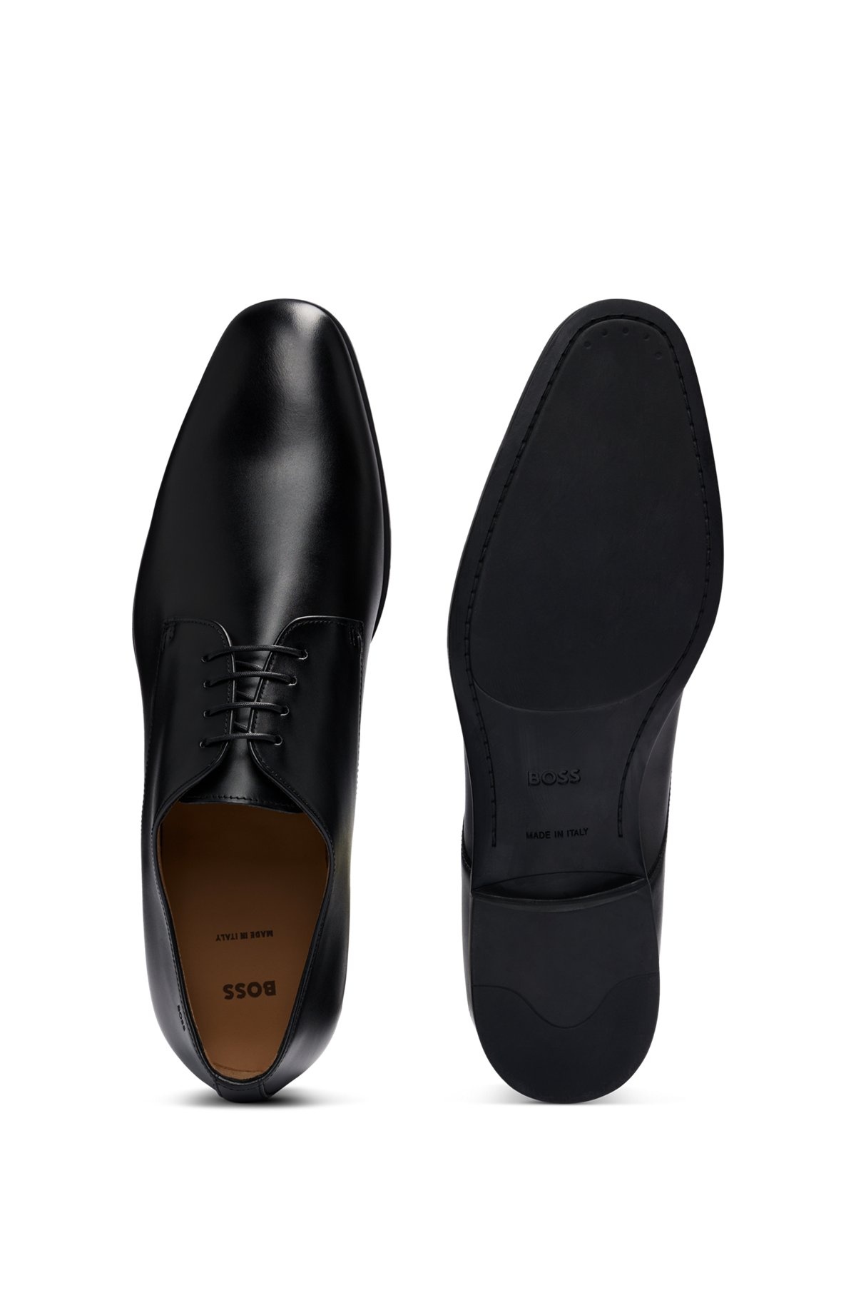 LEATHER DERBY SHOES WITH RUBBER SOLE - 4