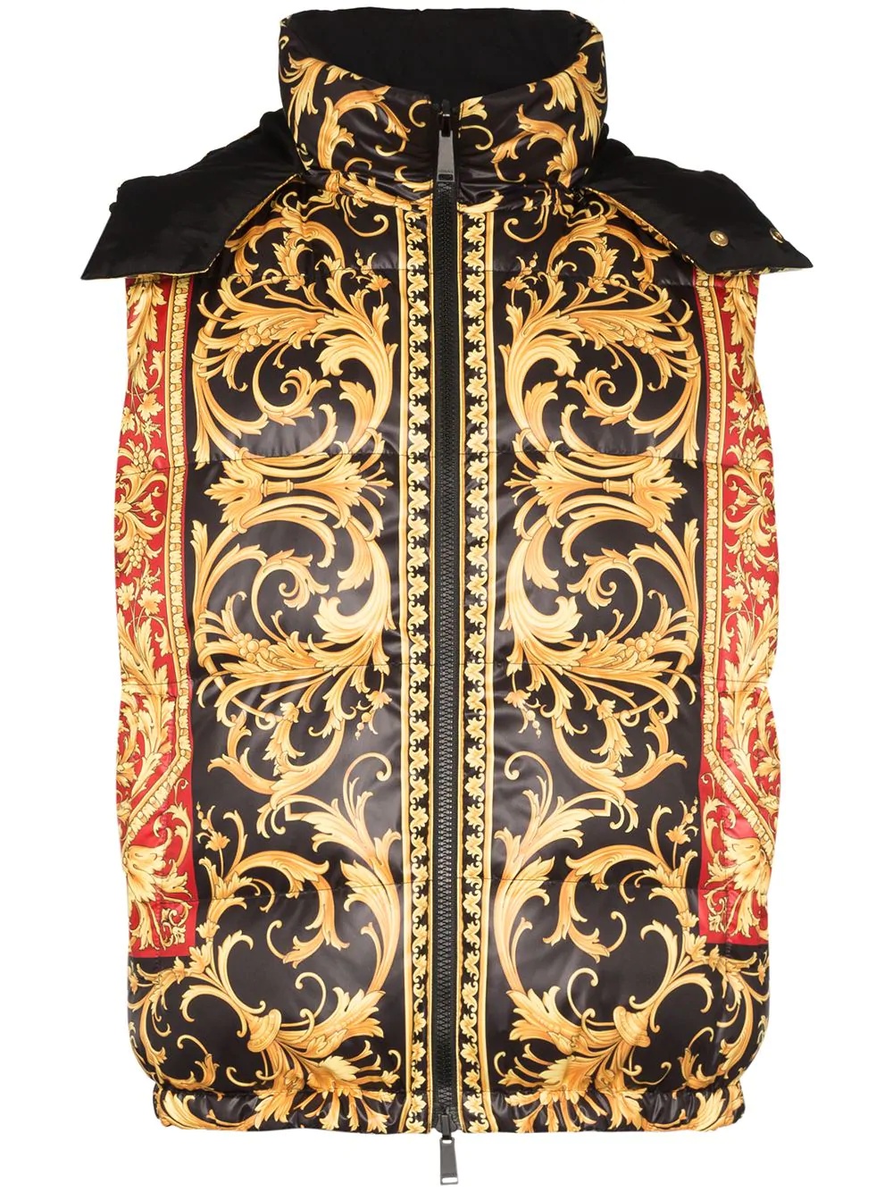 reversible baroque-print padded gilet - 1