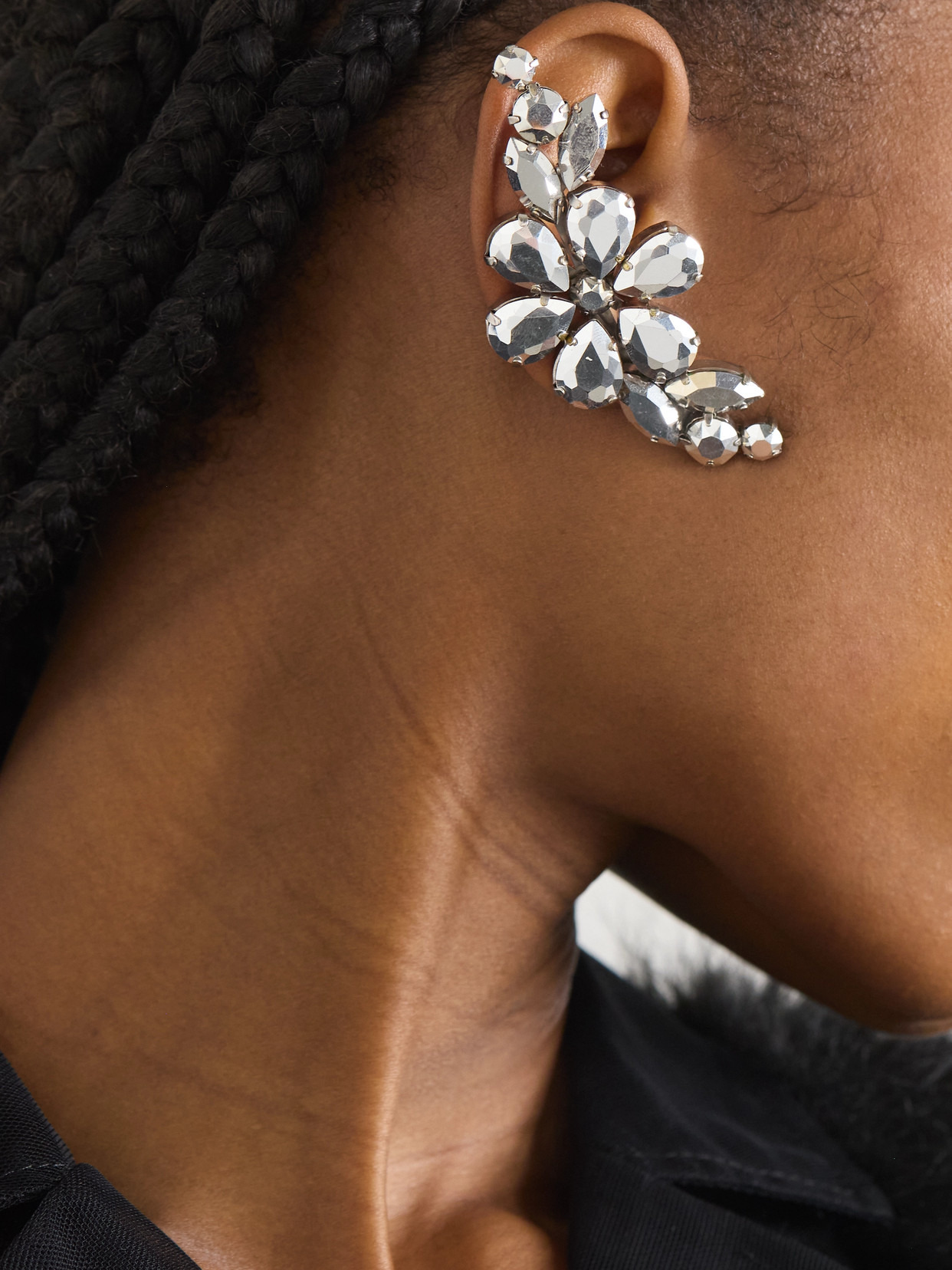 Silver-tone Crystal Earrings - 2