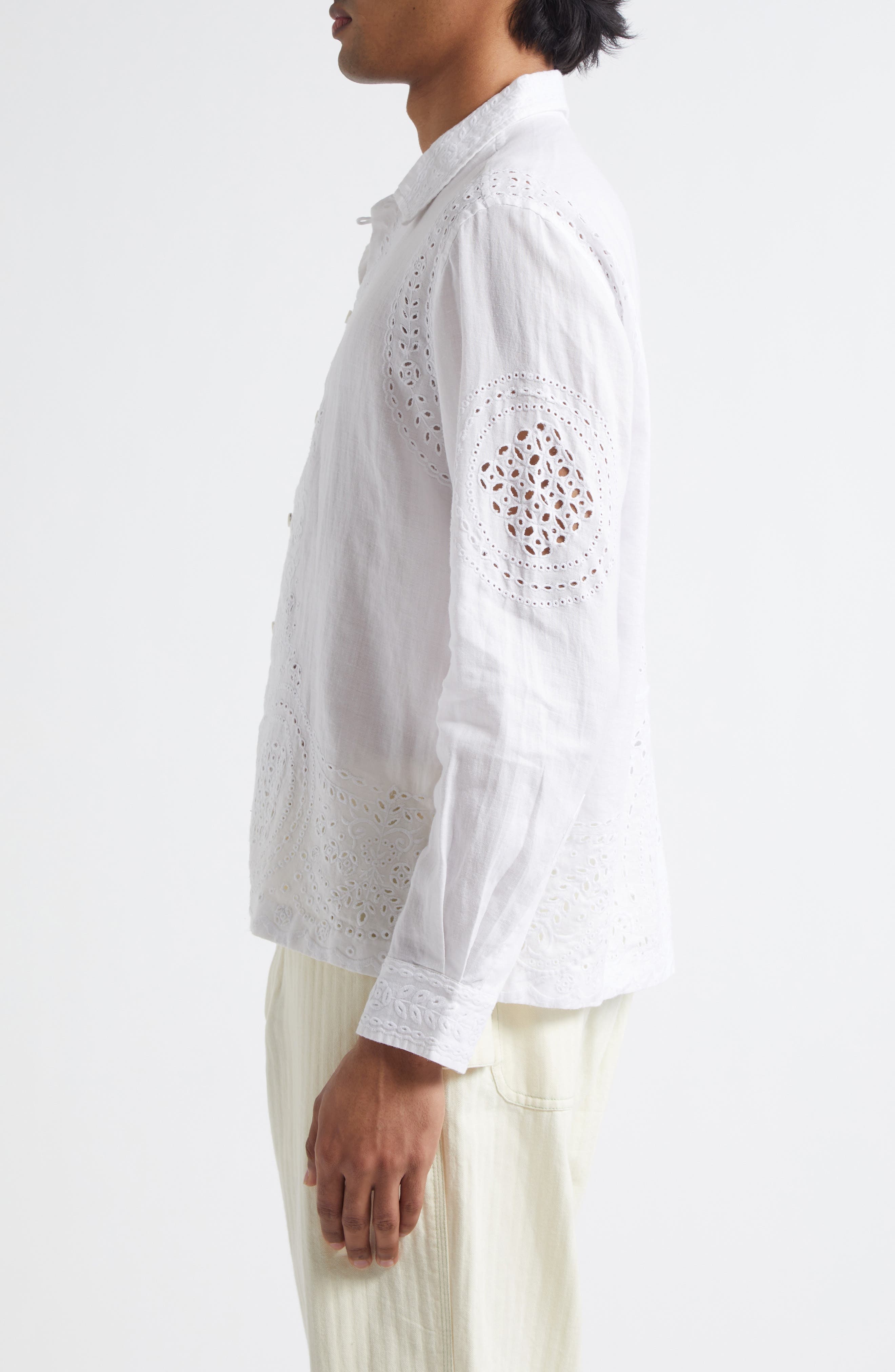 Bode Belvoir Shirt in White at Nordstrom - 3