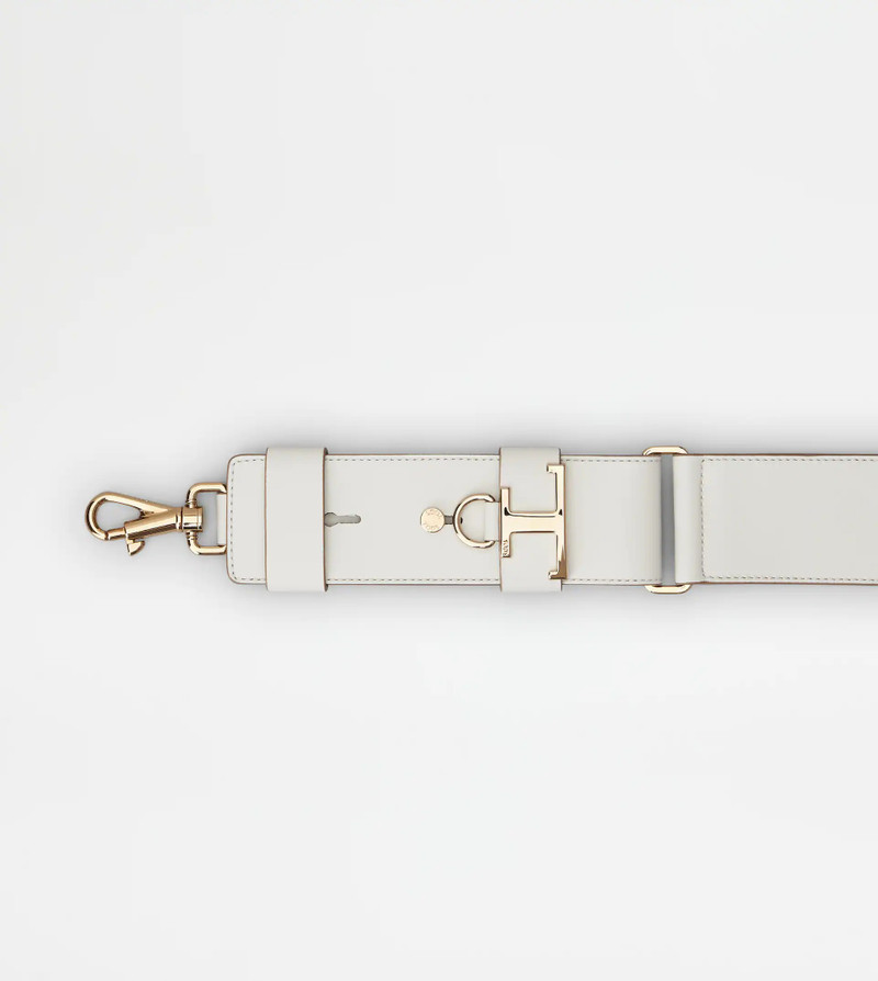 Tod's TIMELESS ADJUSTABLE SHOULDER STRAP IN LEATHER - WHITE outlook