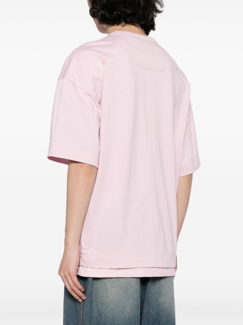 side-zip layered-hem T-shirt - 4