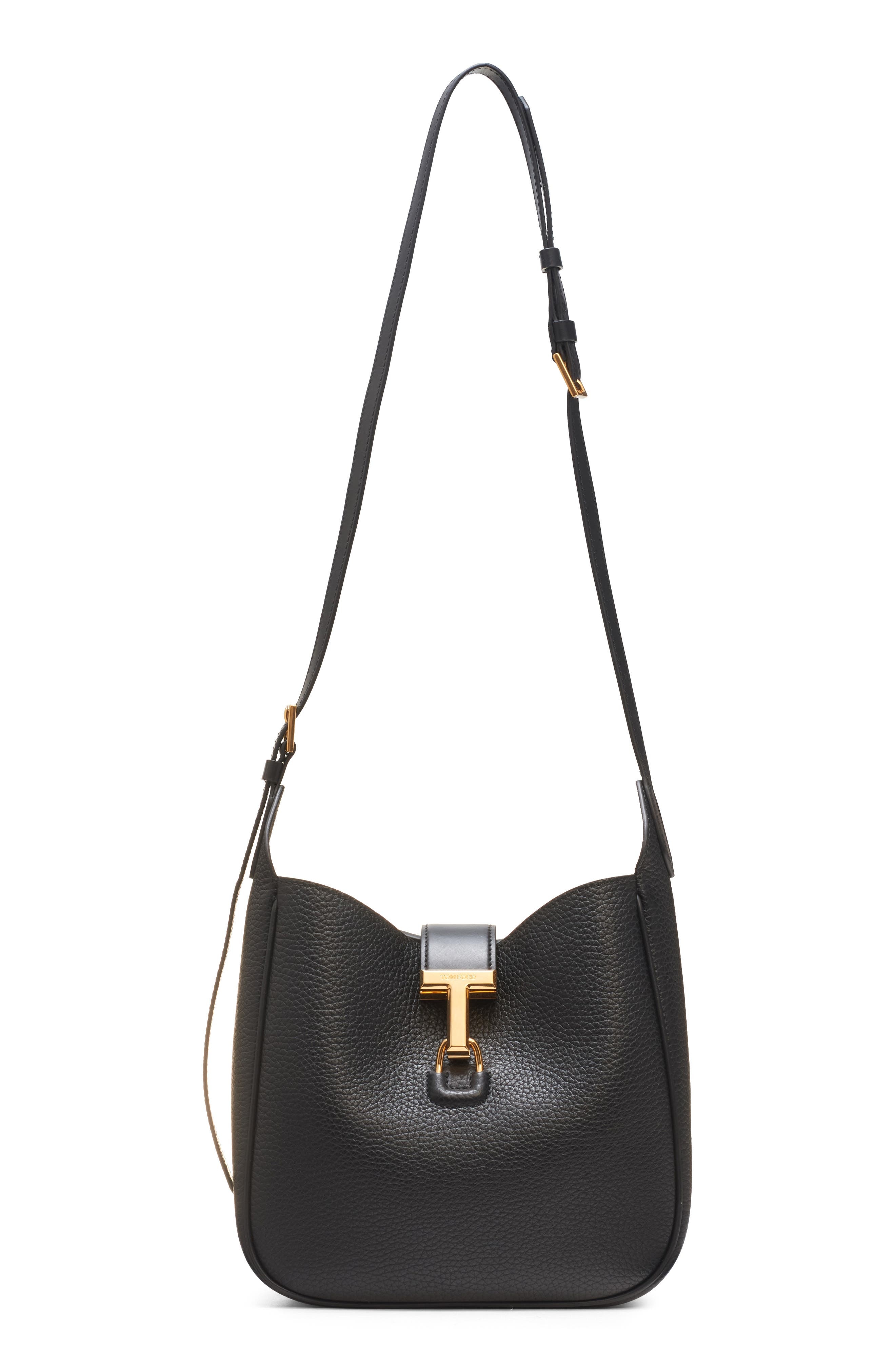 TOM FORD Small Monarch Leather Hobo Bag in 1N001 Black at Nordstrom - 3