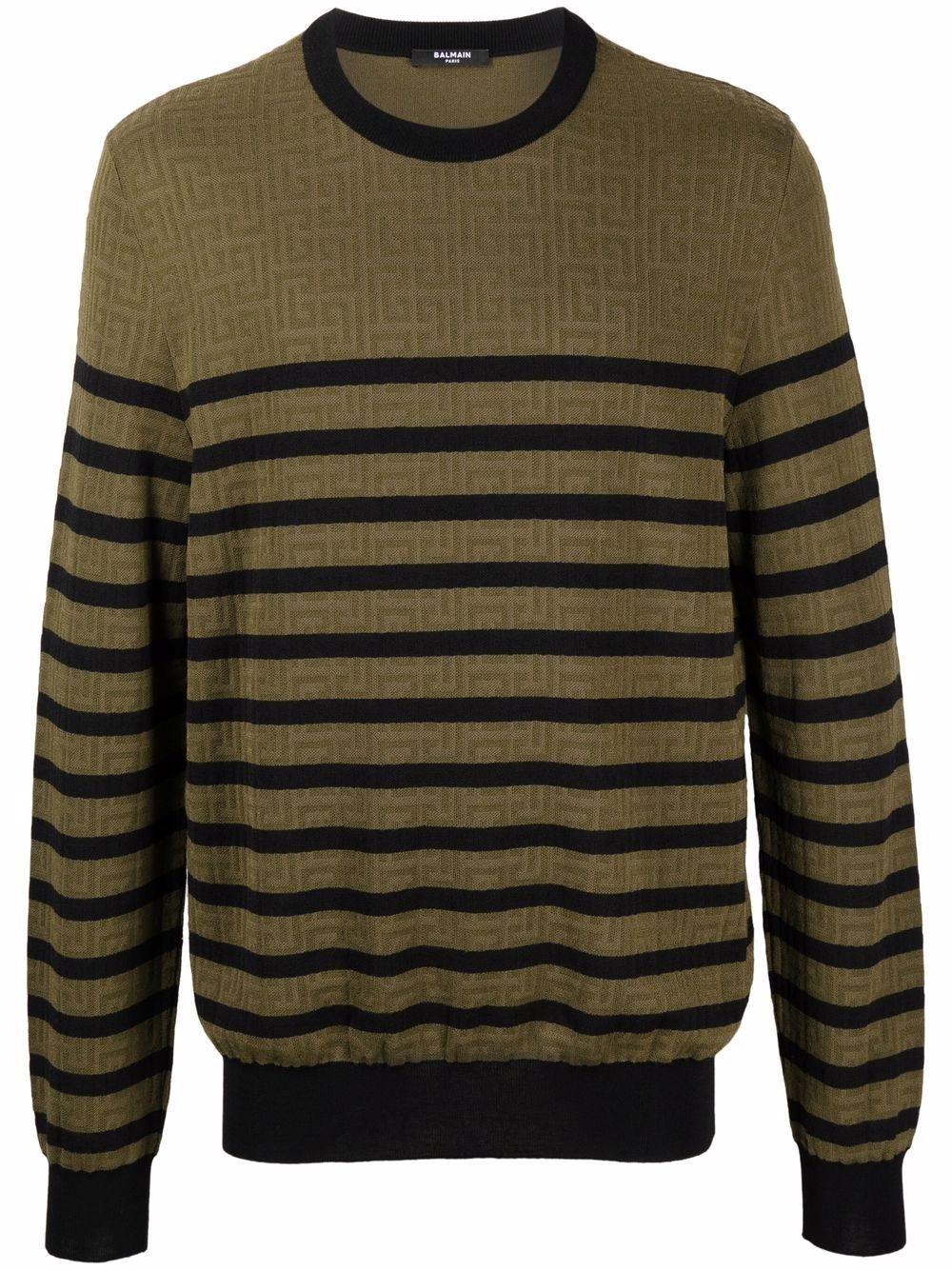 knitted sailor monogram-knit jumper - 1