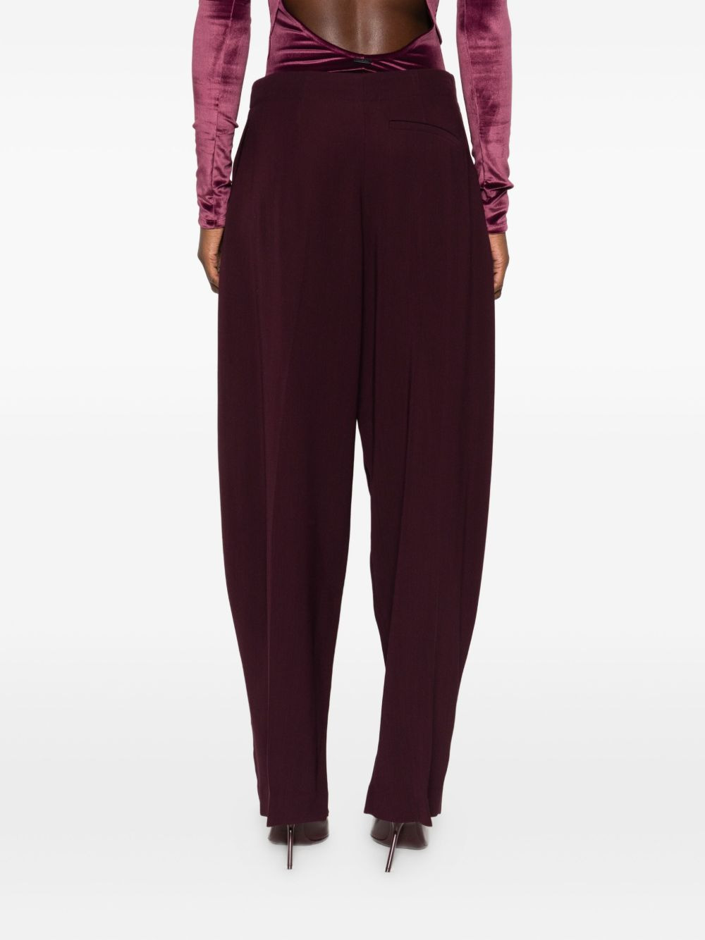 pleated split-hem trousers - 4