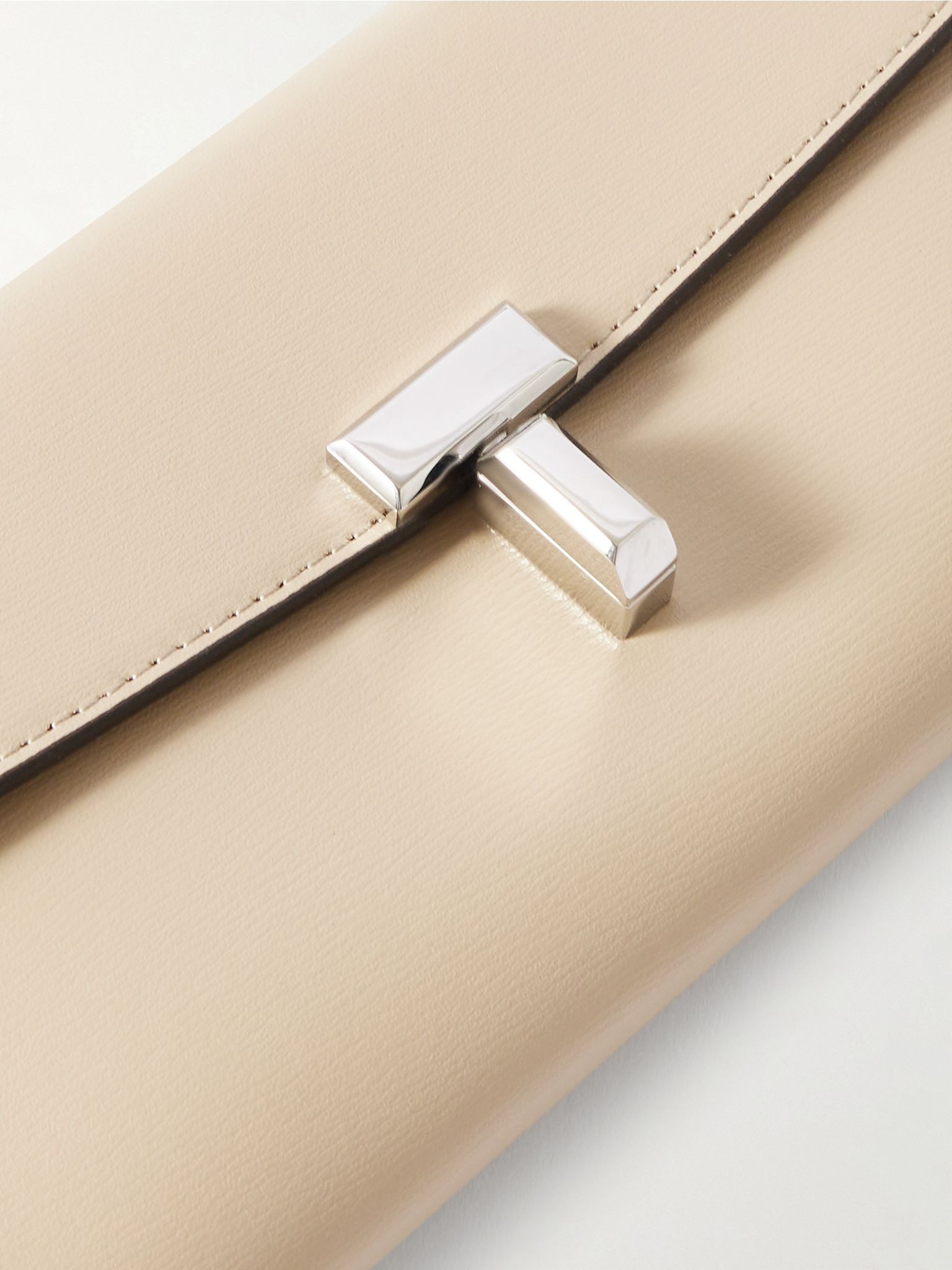 T-Lock textured-leather wallet Off-white - 4