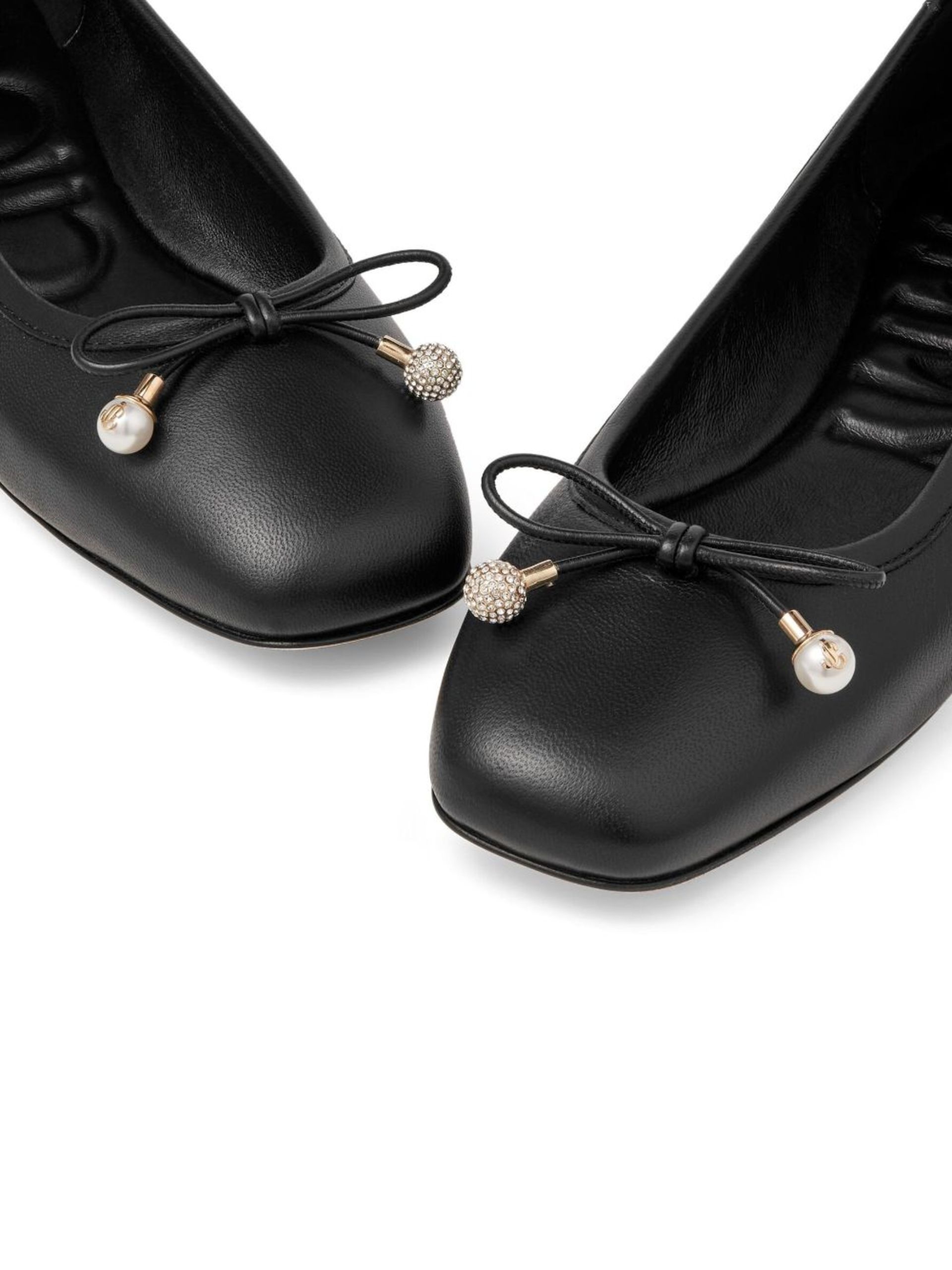 Black Elme Leather Ballerina Shoes - 5