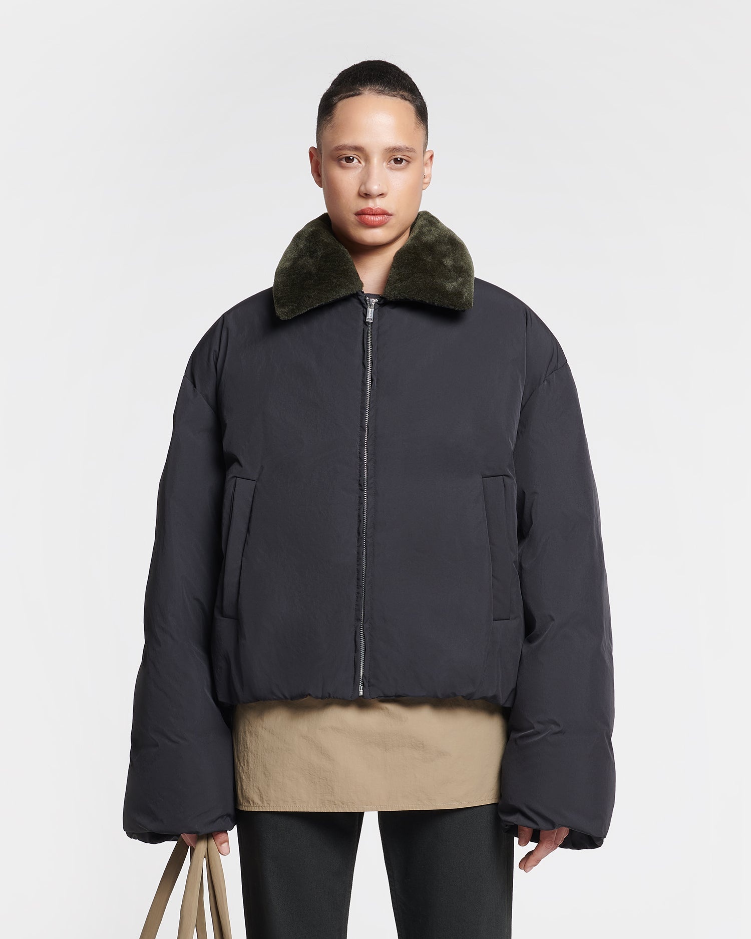 Faux Fur and Tech Nylon Jacket - 6