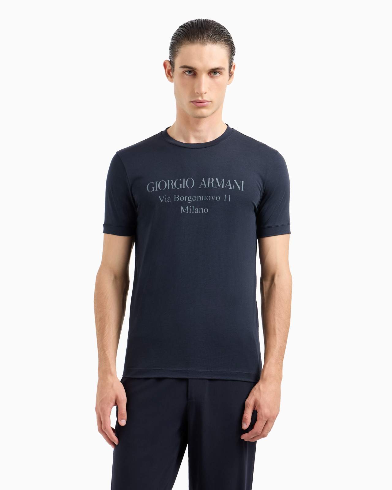 Borgonuovo 11 crew-neck T-shirt in Pima cotton jersey - 4