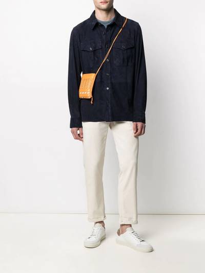 Ralph Lauren lambskin button-up shirt jacket outlook