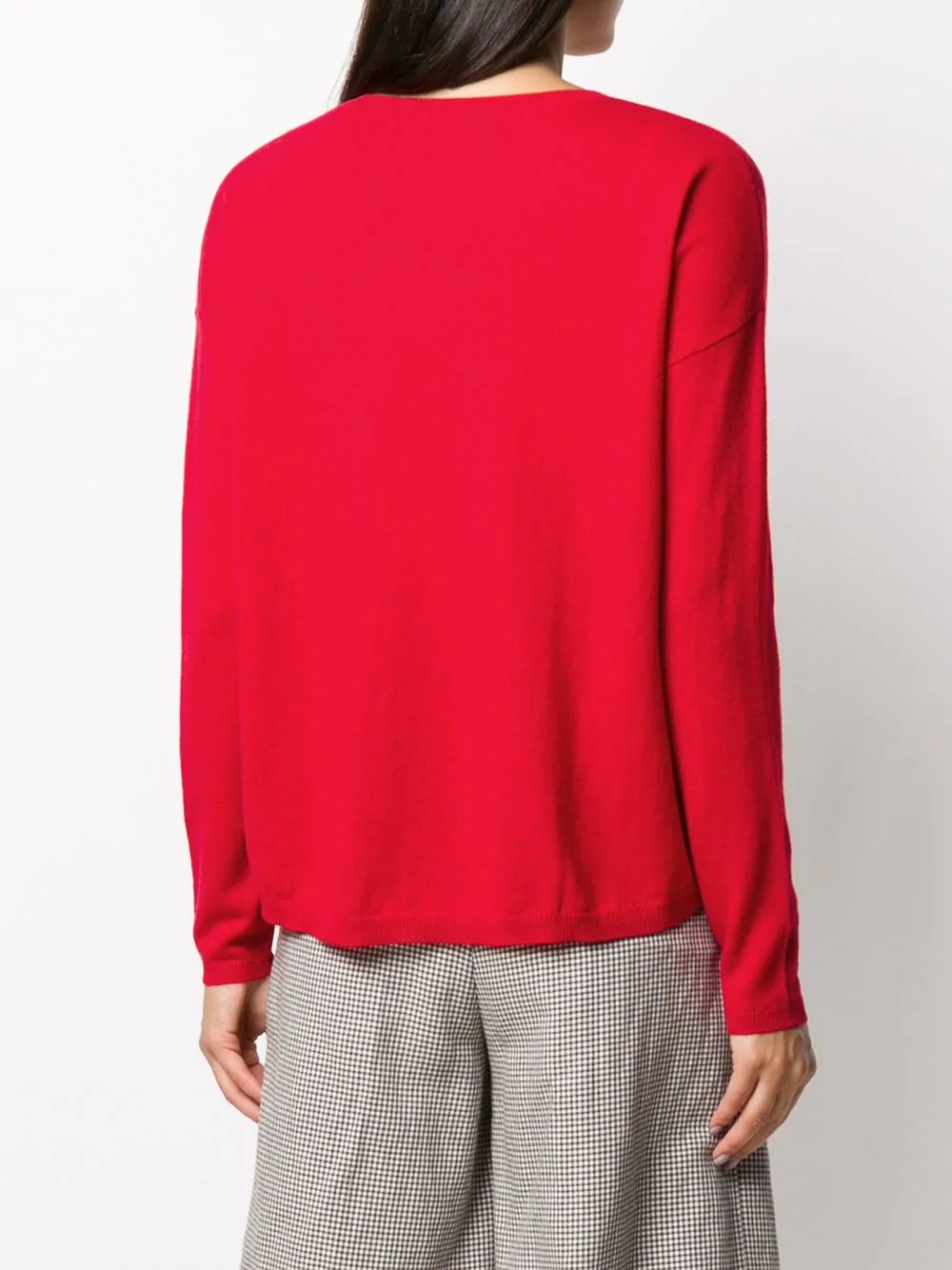 V-neck wool jumper - 4