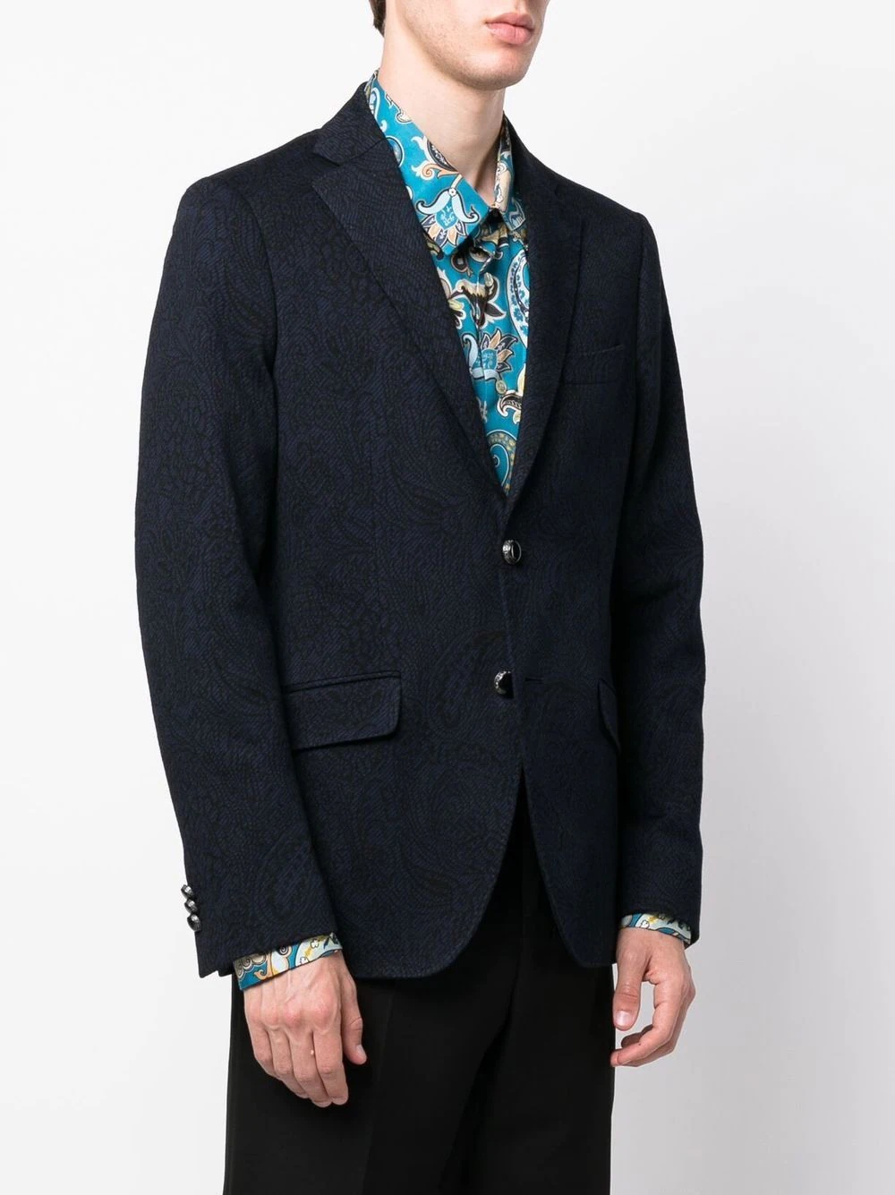 embroidered single-breasted blazer - 3