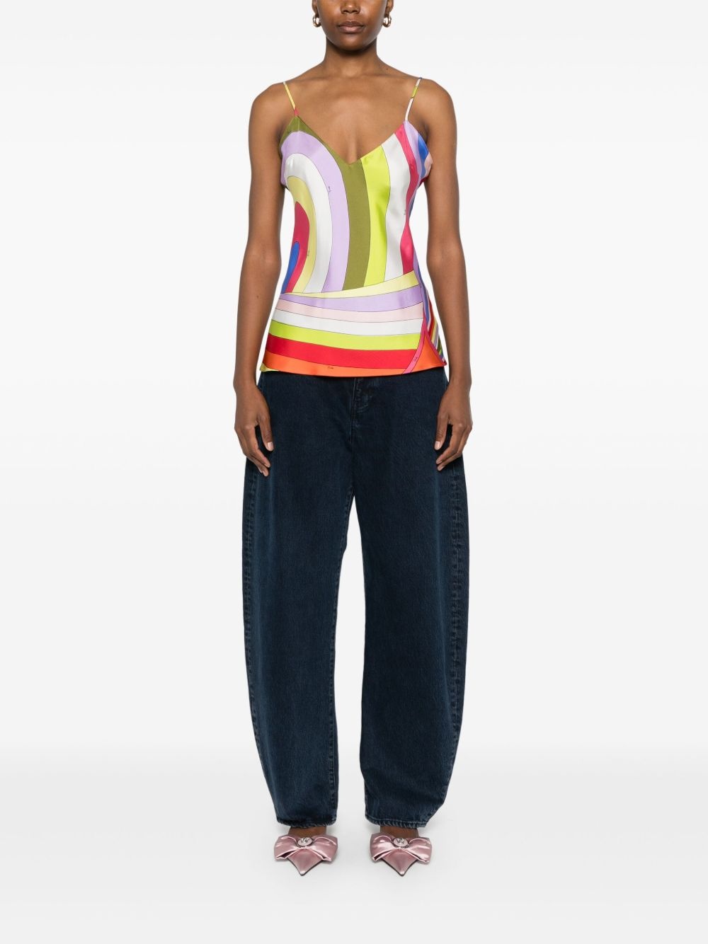 Iride-print silk top - 2