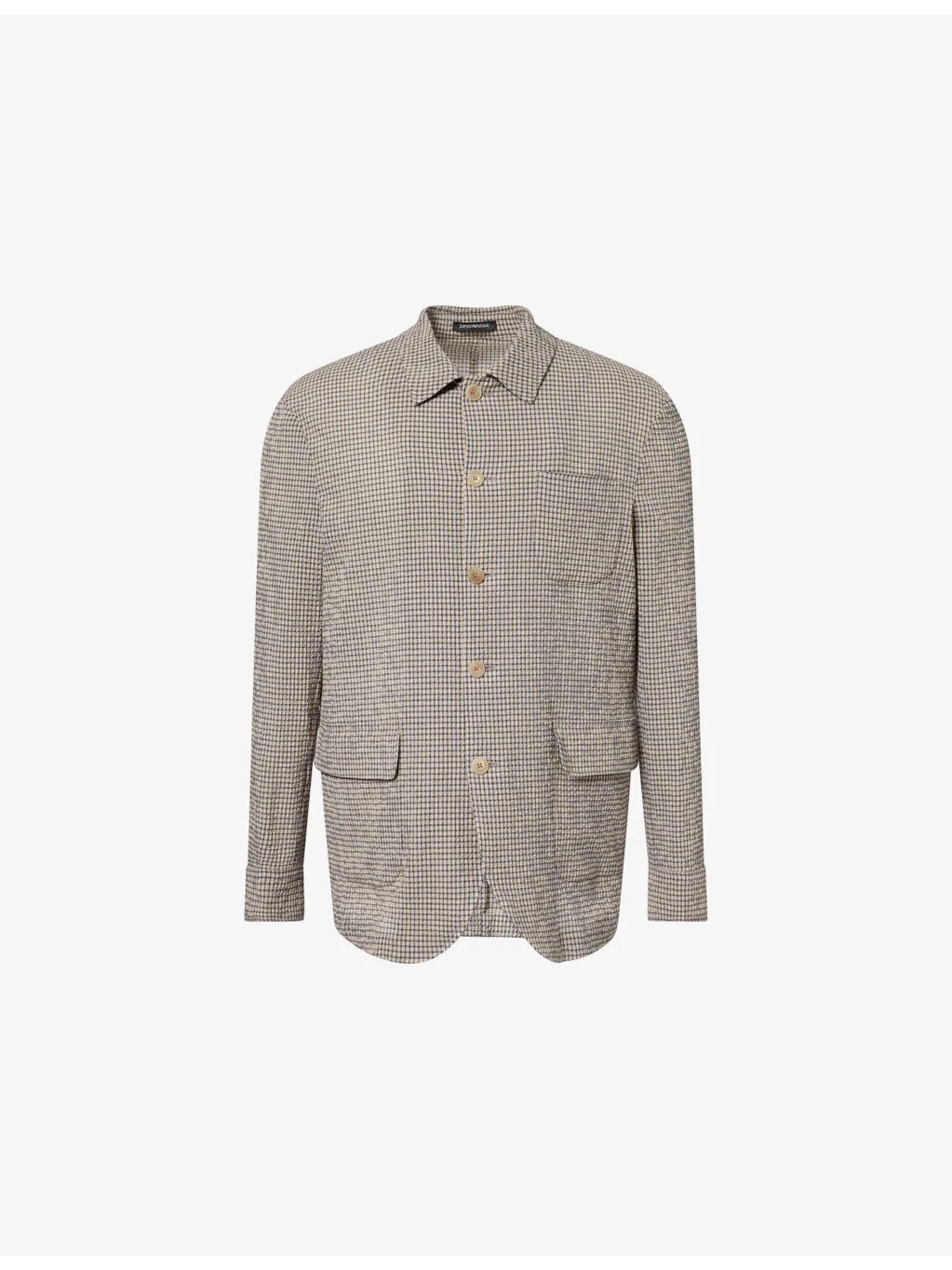 Checked Seersucker Cotton Jacket - 1