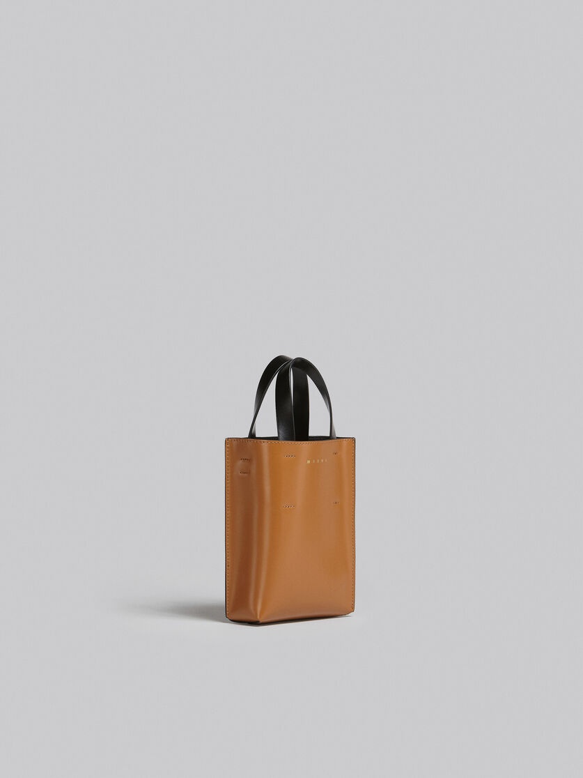 MUSEO NANO BAG IN BROWN AND BLACK LEATHER - 6