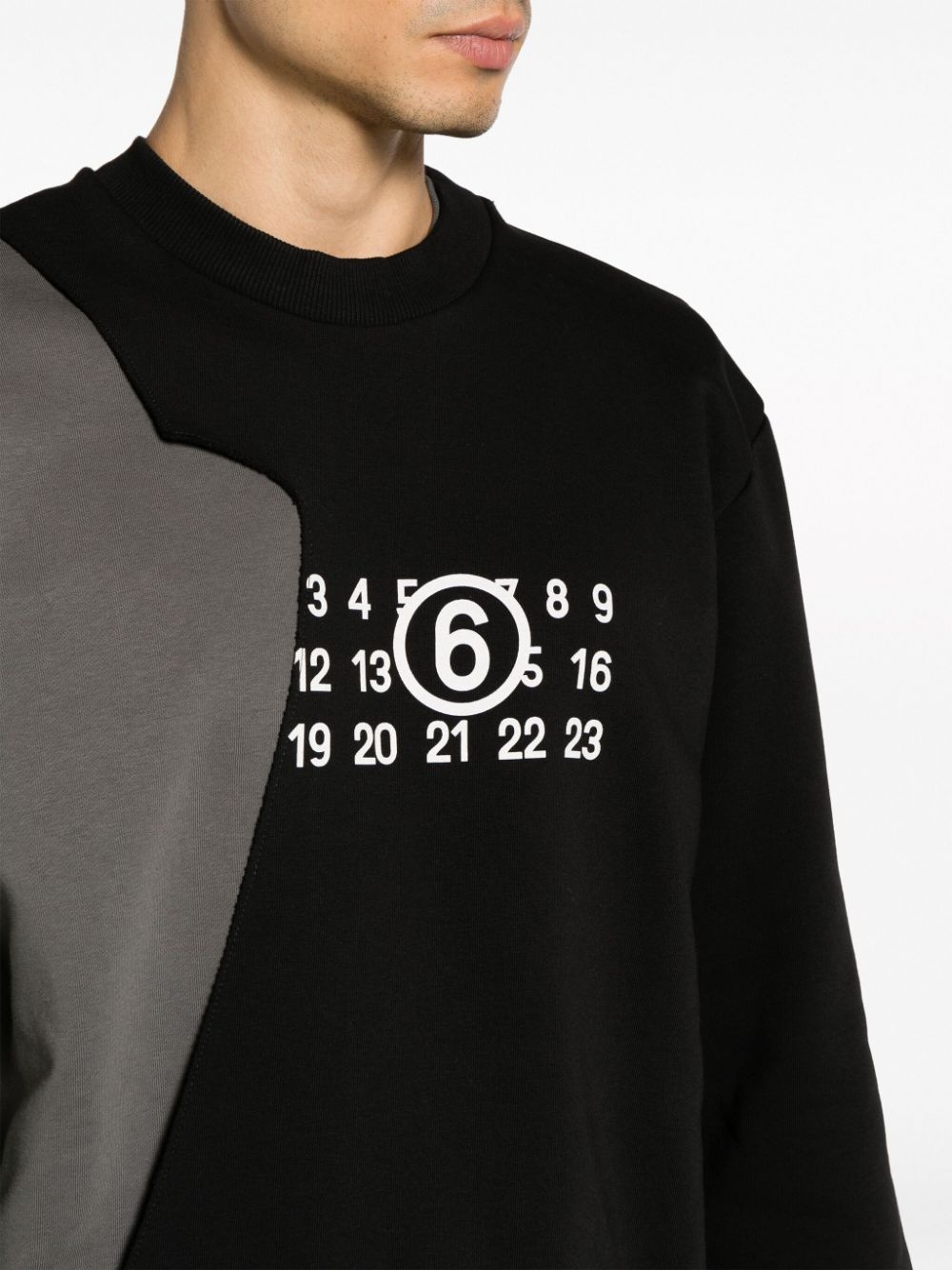 numbers-print layered sweatshirt - 5