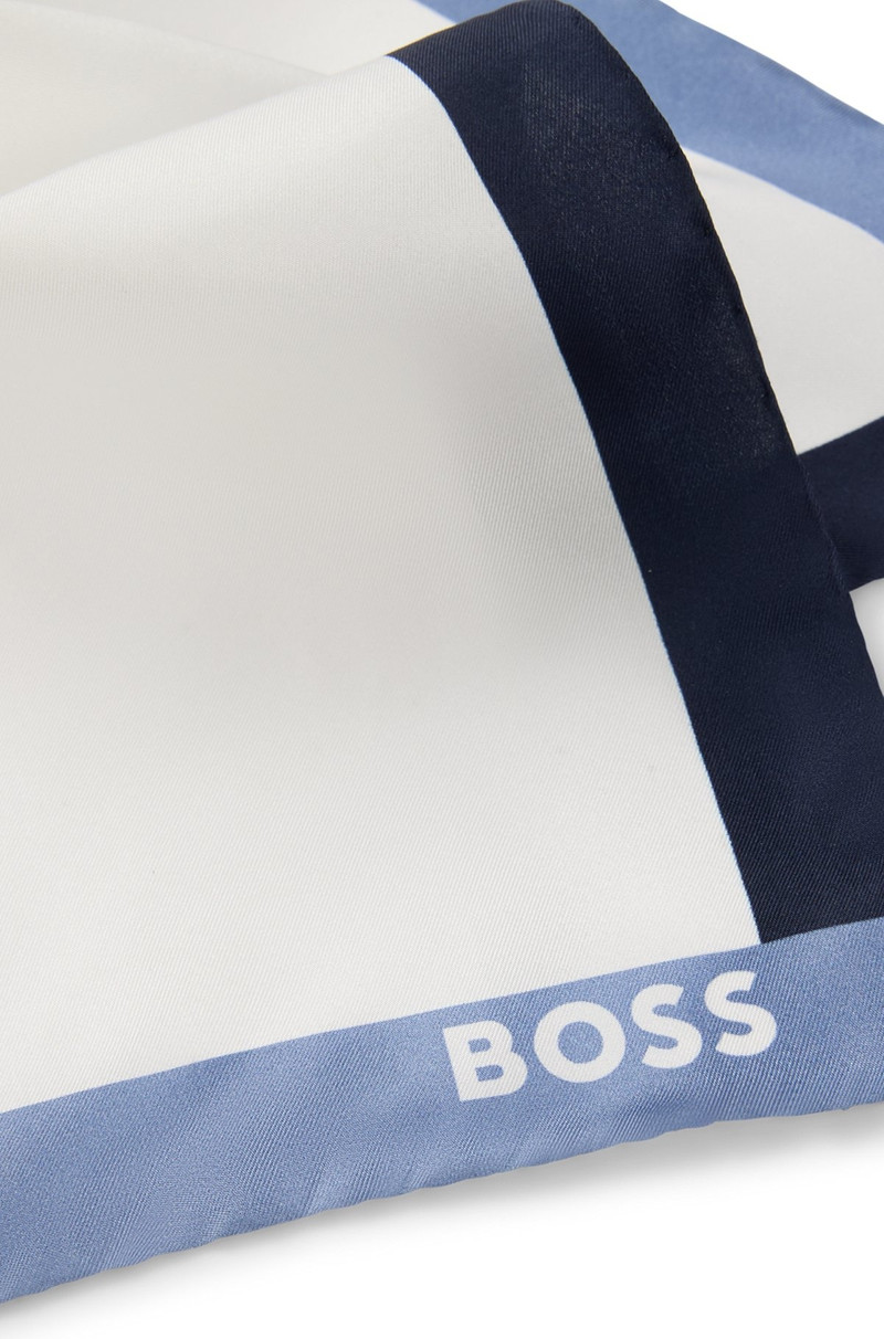 SILK POCKET SQUARE WITH BRANDING AND PRINTED BORDER 4