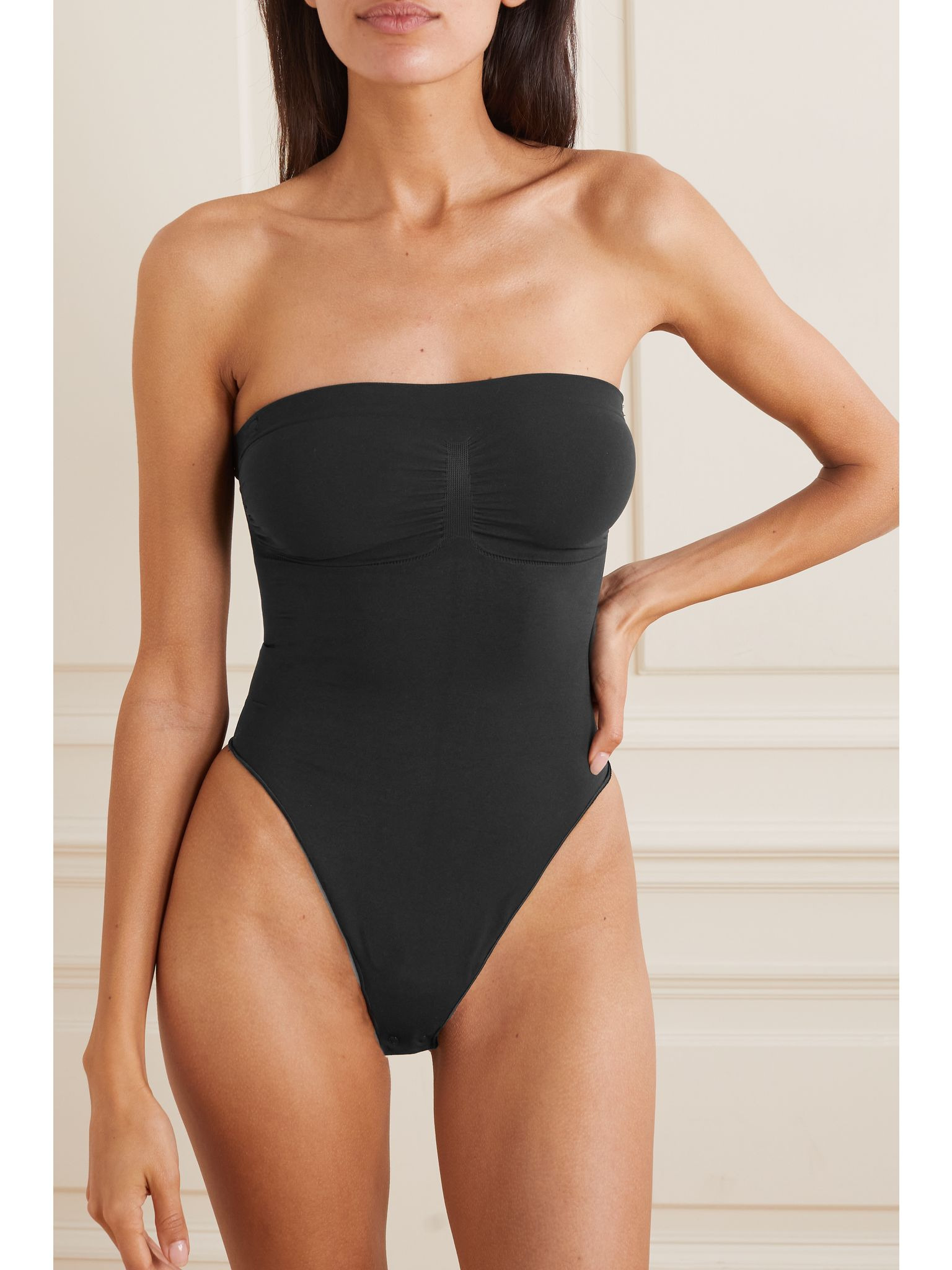 Seamless Sculpt strapless thong bodysuit - Onyx Black - 2