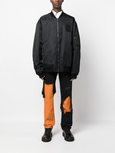 Raf Simons distressed two-tone jeans outlook