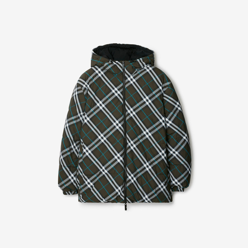 Reversible Check Nylon Puffer Jacket 1
