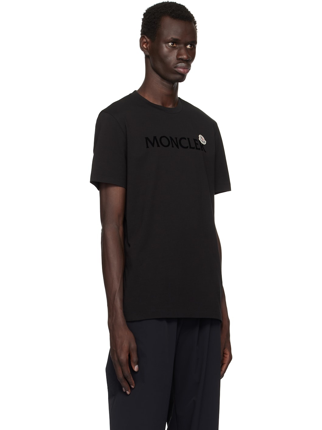Black Flocked Logo T-Shirt - 2