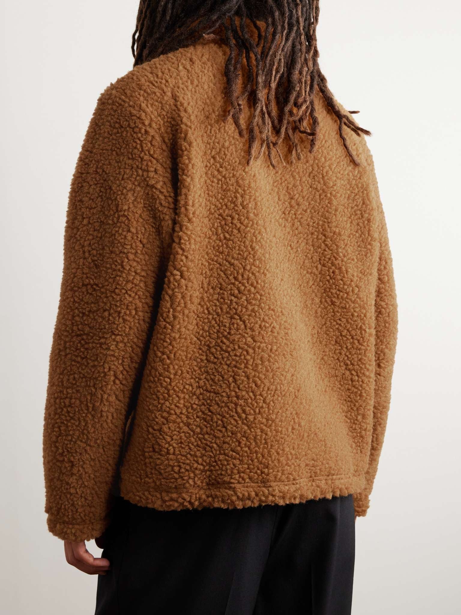 Tie-Detailed Wool-Blend Fleece Sweater - 3