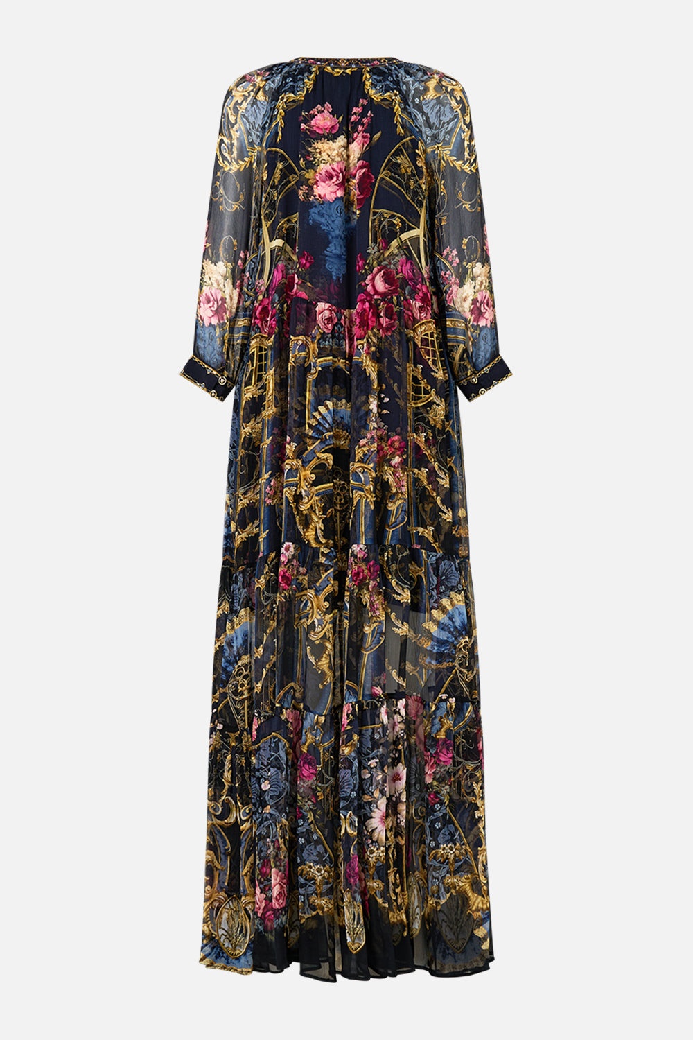 LONG GATHERED PANEL DRESS - 8