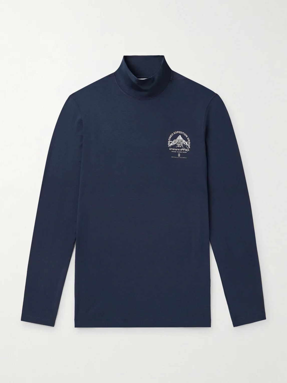 Slim-Fit Logo-Print Silk-Blend Rollneck Sweater - 1
