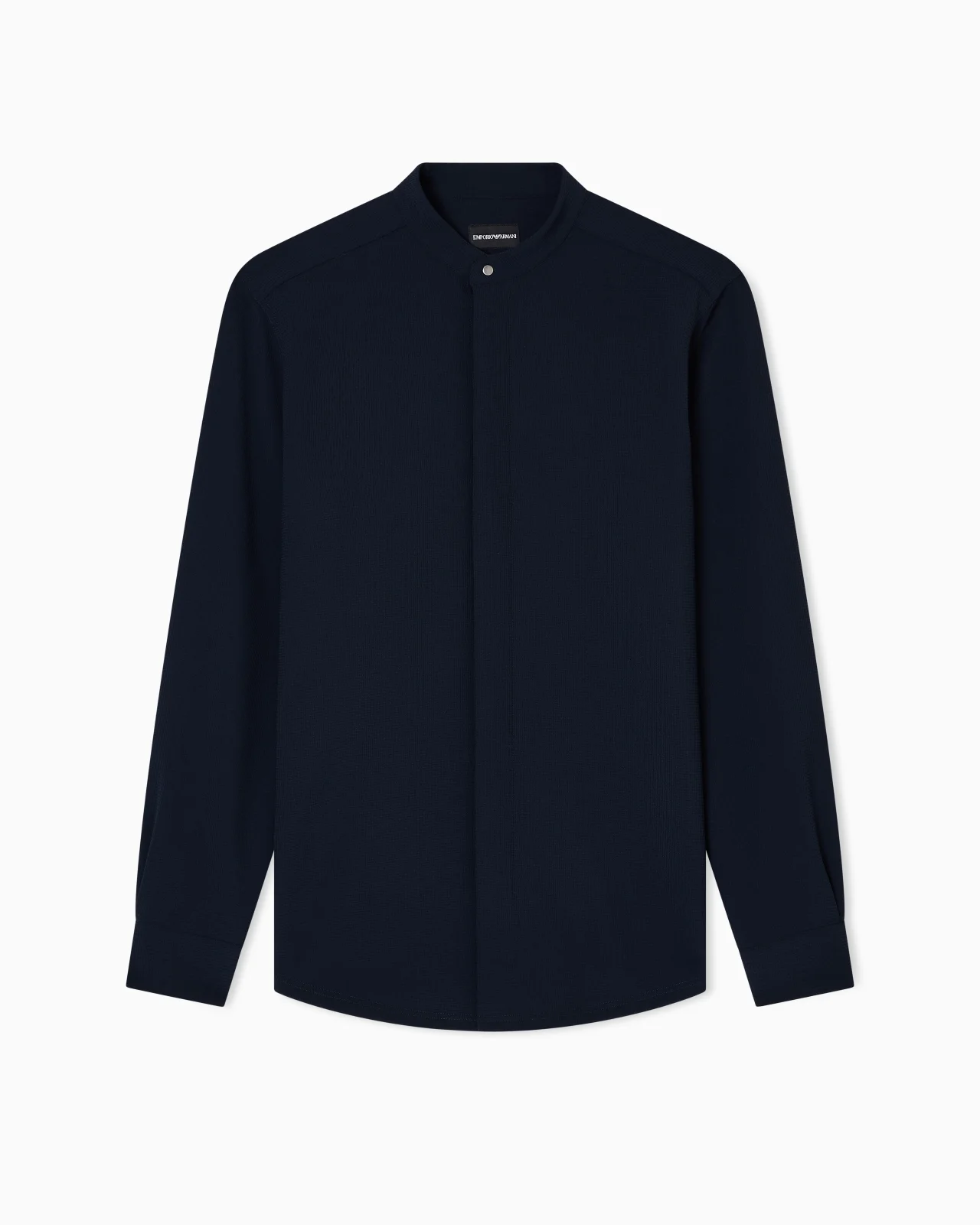 ICON GURU-COLLAR SHIRT IN 3D PIQUÉ-EFFECT JERSEY CRÊPE - 1