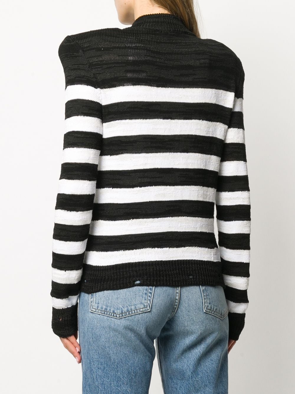 structured striped cardigan - 4