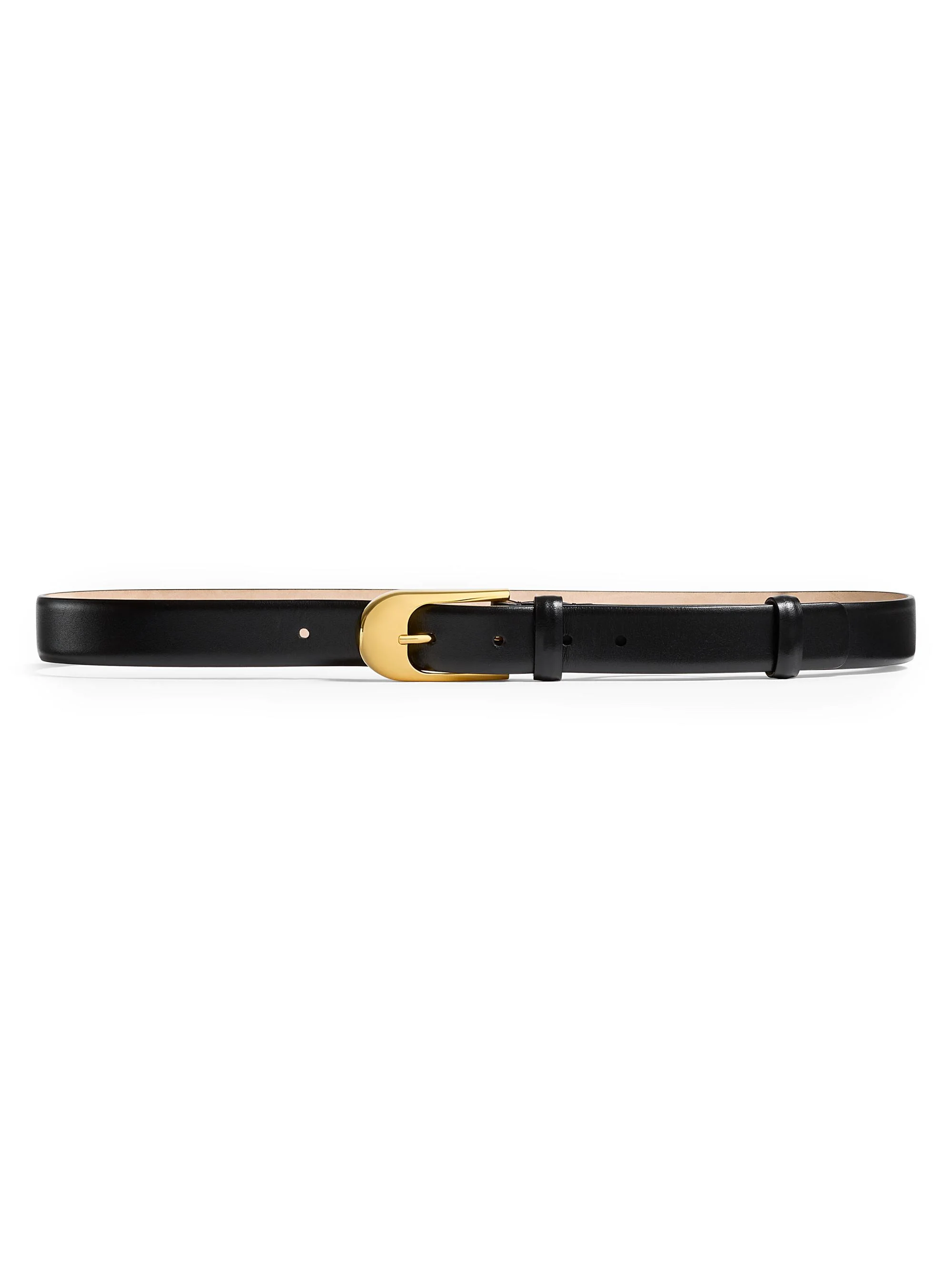 Women's Dome Leather Belt - Black Gold - 1