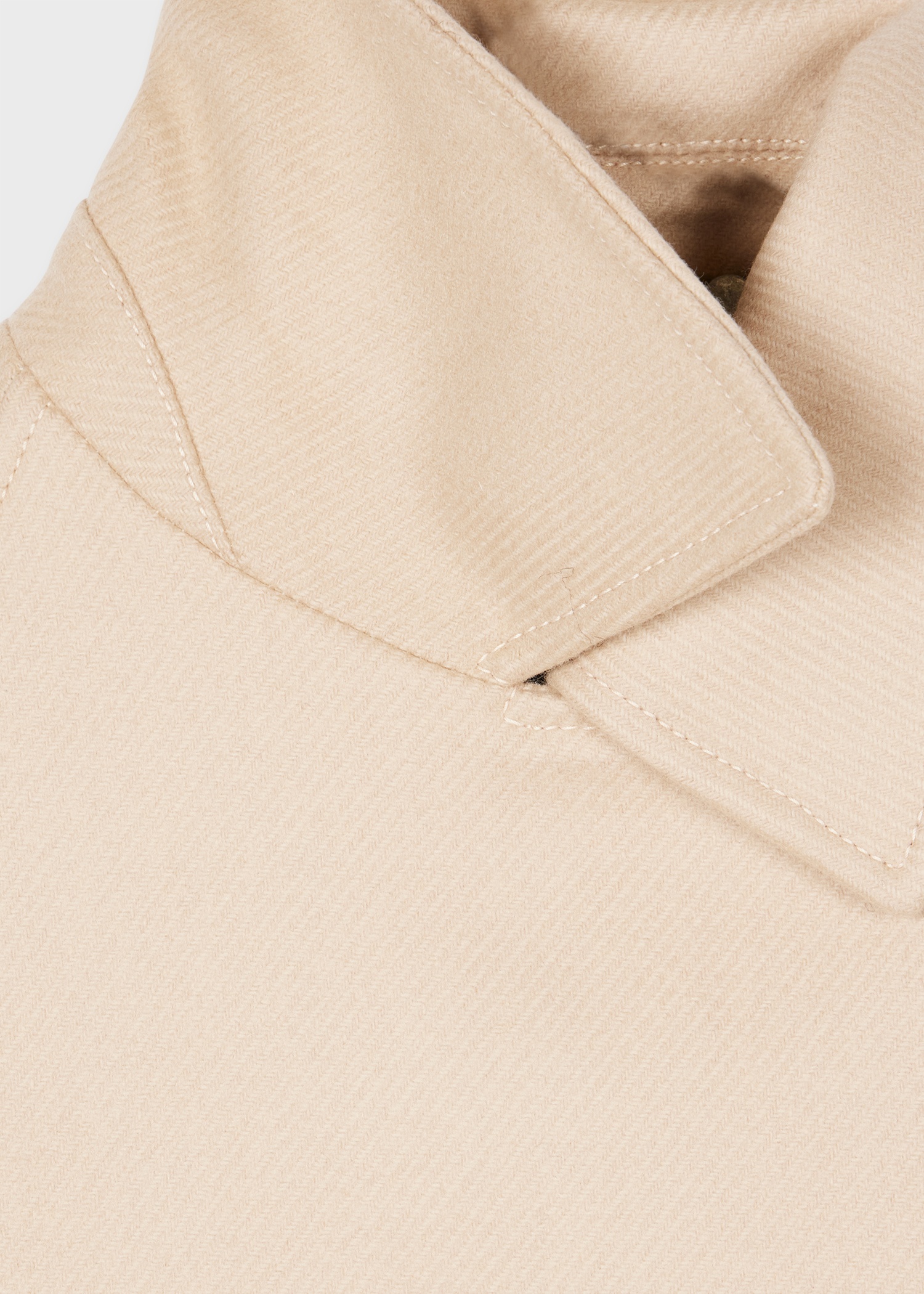 Women's Sand Wool-Cashmere Blend Cropped Cocoon Jacket - 3