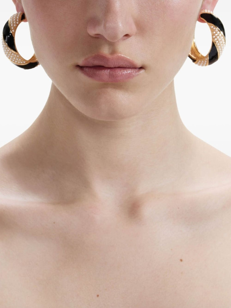 self-portrait faux-pearl hoop earrings outlook