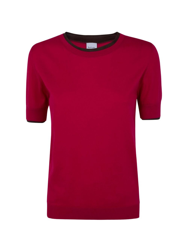 contrasting-trim T-shirt 1