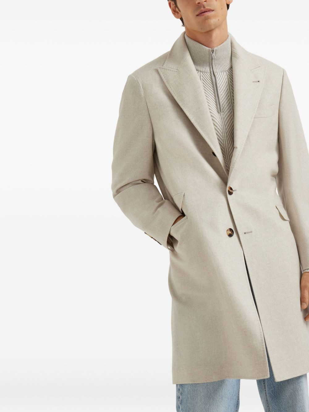cashmere button coat - 3