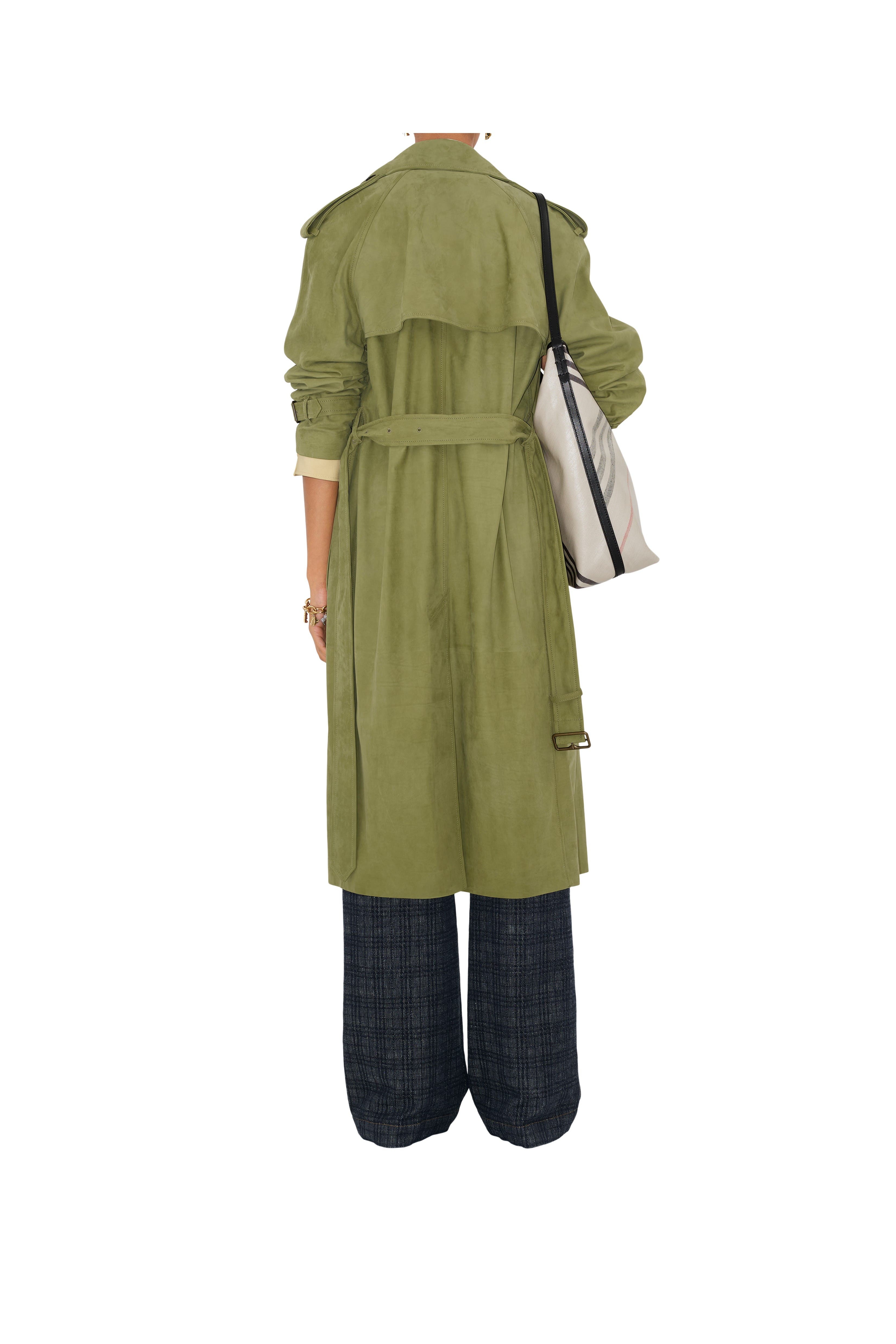 burberry Long Nubuck Castleford Trench Coat in Wreath at Nordstrom - 5