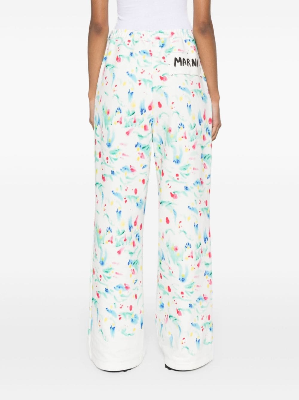 floral-print cotton track pants - 4